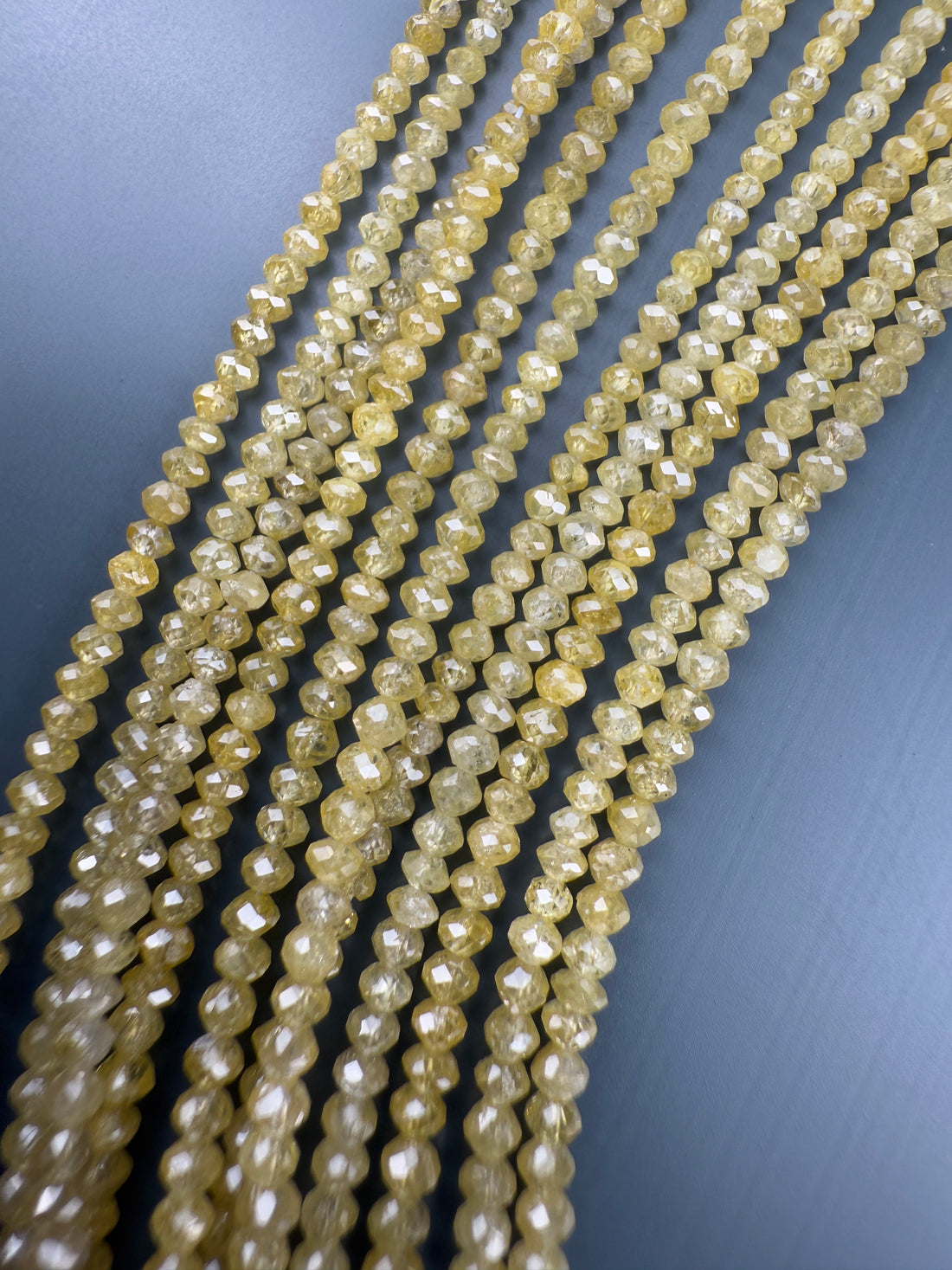 2 to 2.5 MM Round Beads Rose Cut Light Yellow Natural Minimal Diamond