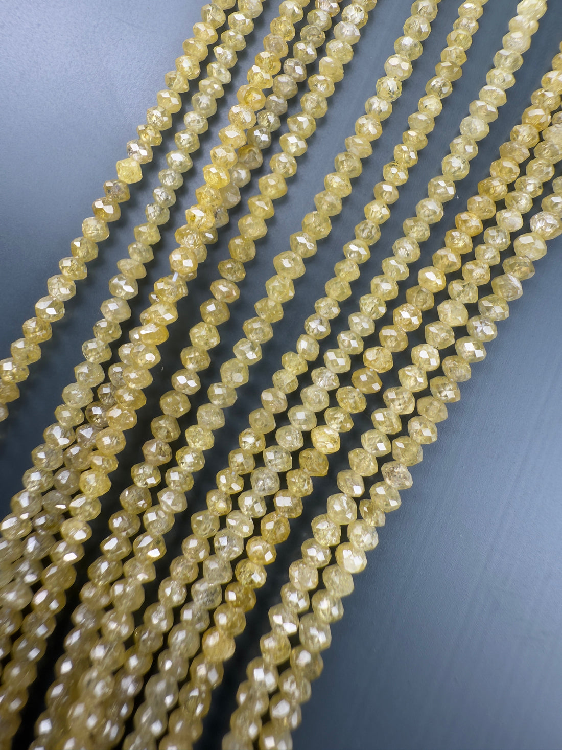 2 to 2.5 MM Round Beads Rose Cut Light Yellow Natural Minimal Diamond
