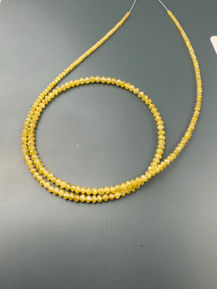 2 to 2.5 MM Round Beads Rose Cut Light Yellow Natural Polished Diamond