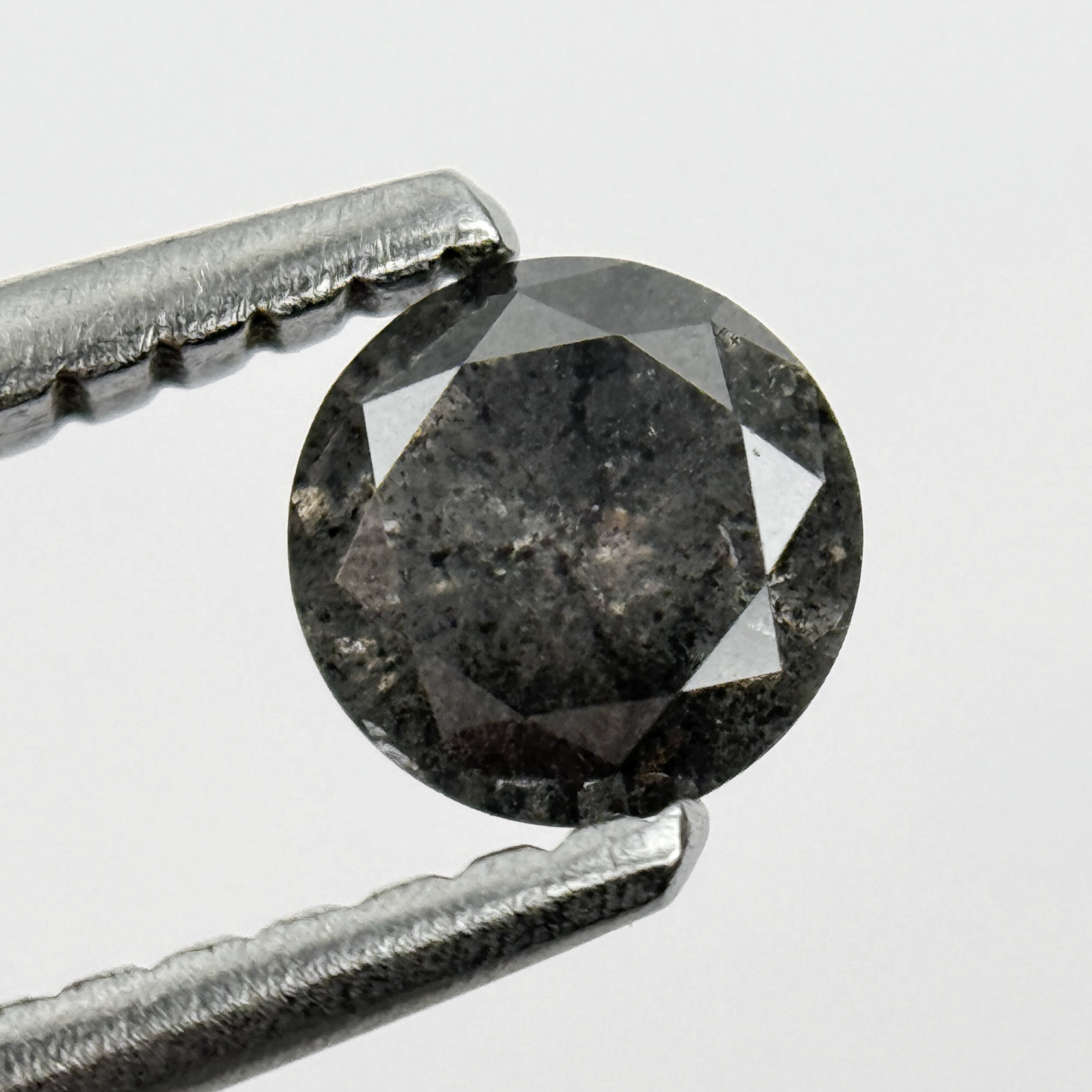 0.30 Ct Round Brilliant Cut Grey Natural Galaxy Diamond