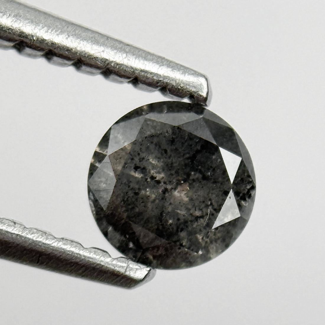 0.30 Ct Round Brilliant Cut Grey Natural Galaxy Diamond