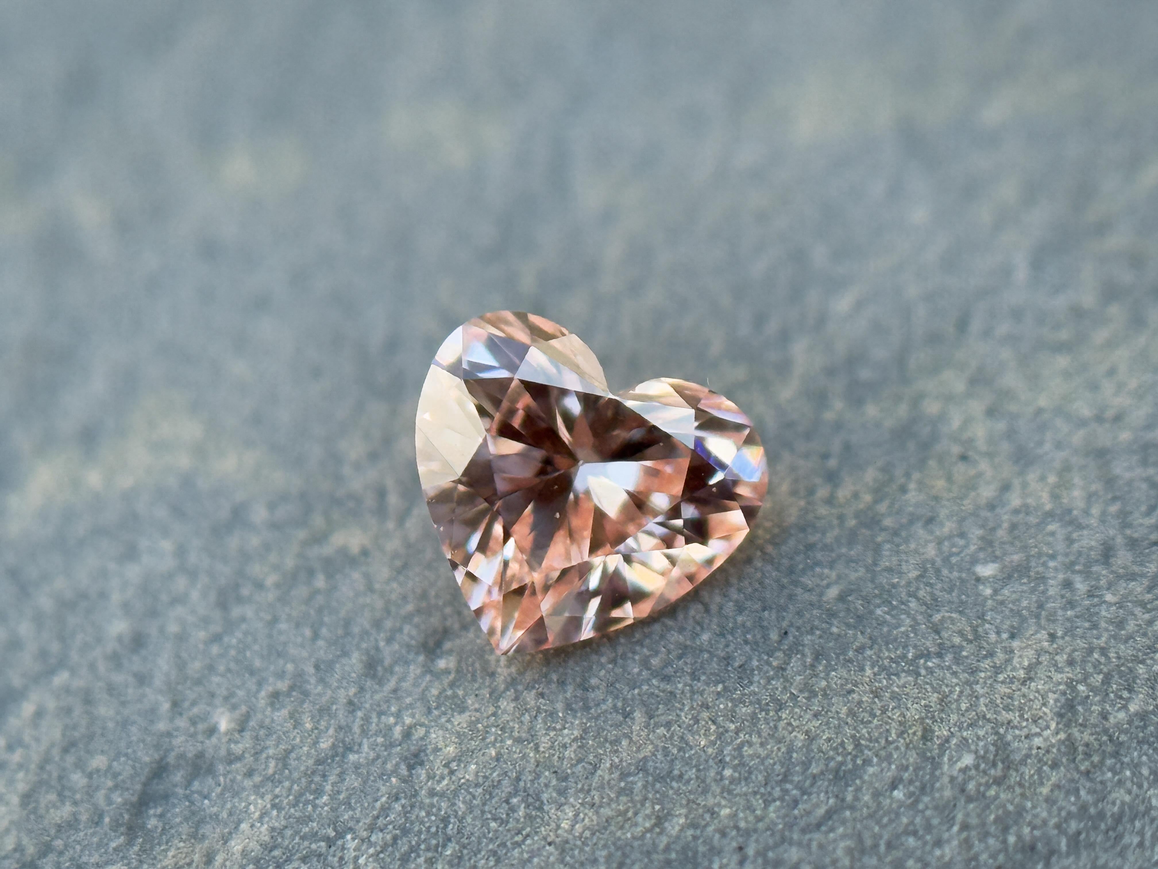 0.23 Ct Heart Rose Cut Grey Natural Salt and Pepper Diamond
