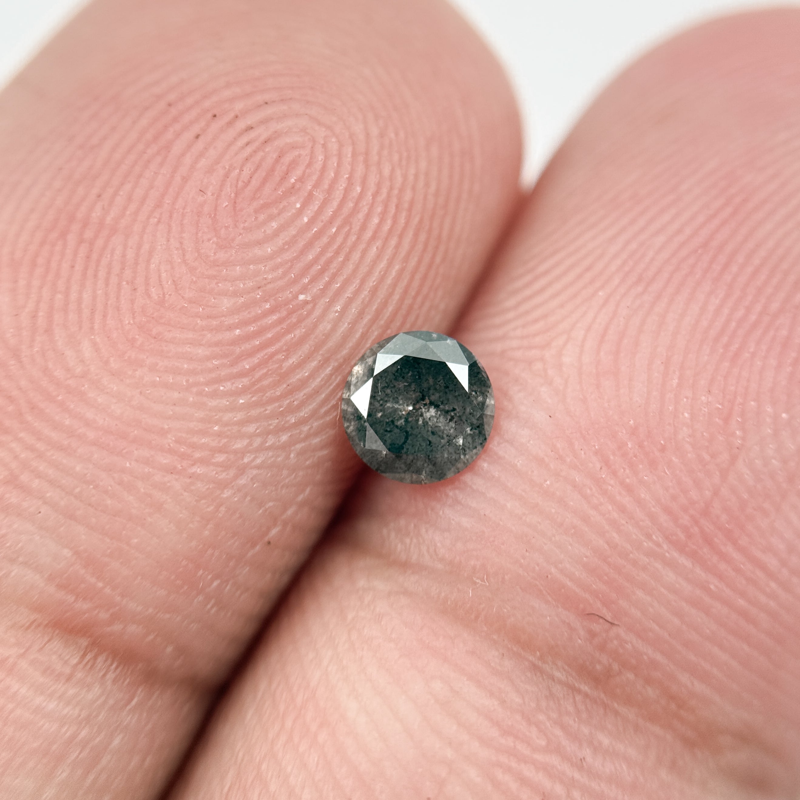 0.30 Ct Round Brilliant Cut Grey Natural Galaxy Diamond