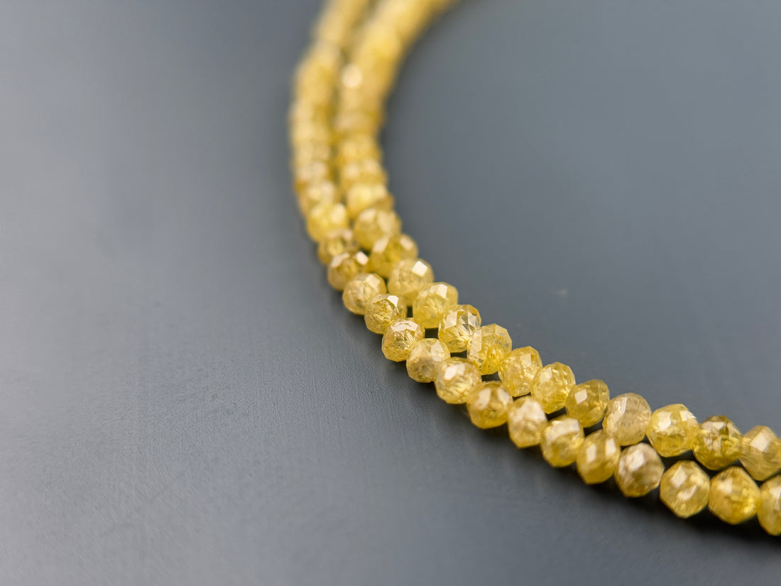 2 to 2.5 MM Round Beads Rose Cut Light Yellow Natural Polished Diamond