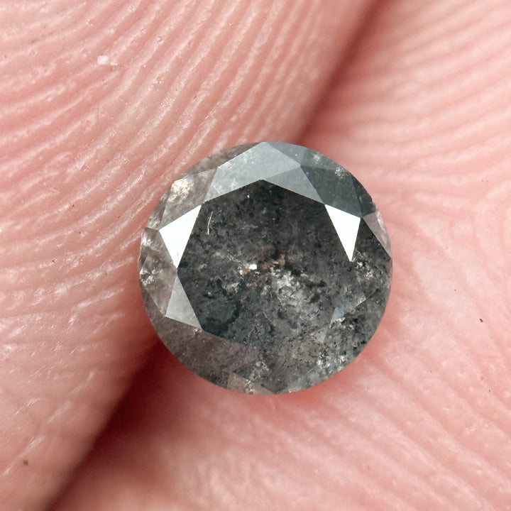 0.30 Ct Round Brilliant Cut Grey Natural Galaxy Diamond