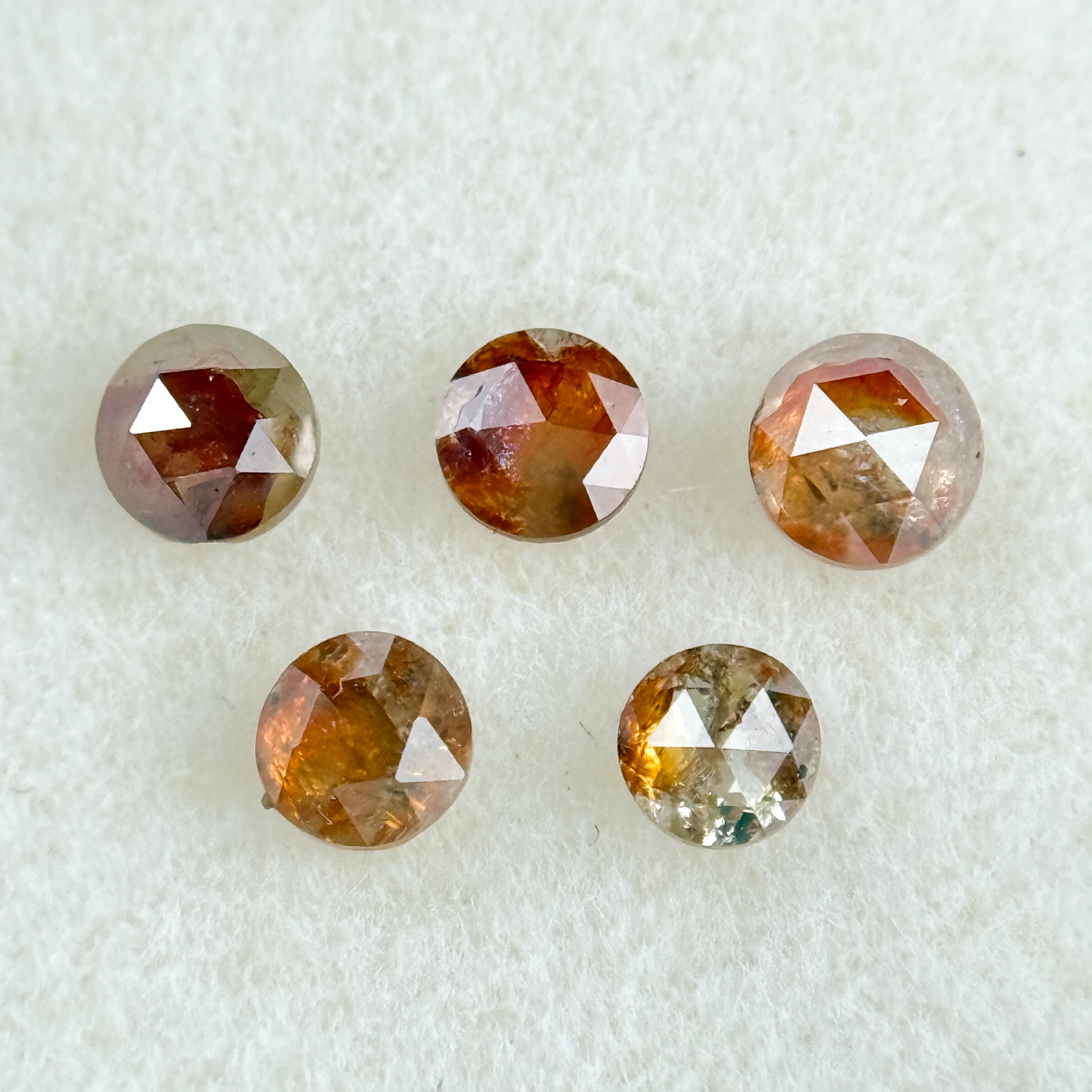 0.15 Ct Round Rose Cut Reddish Natural Fancy Diamond