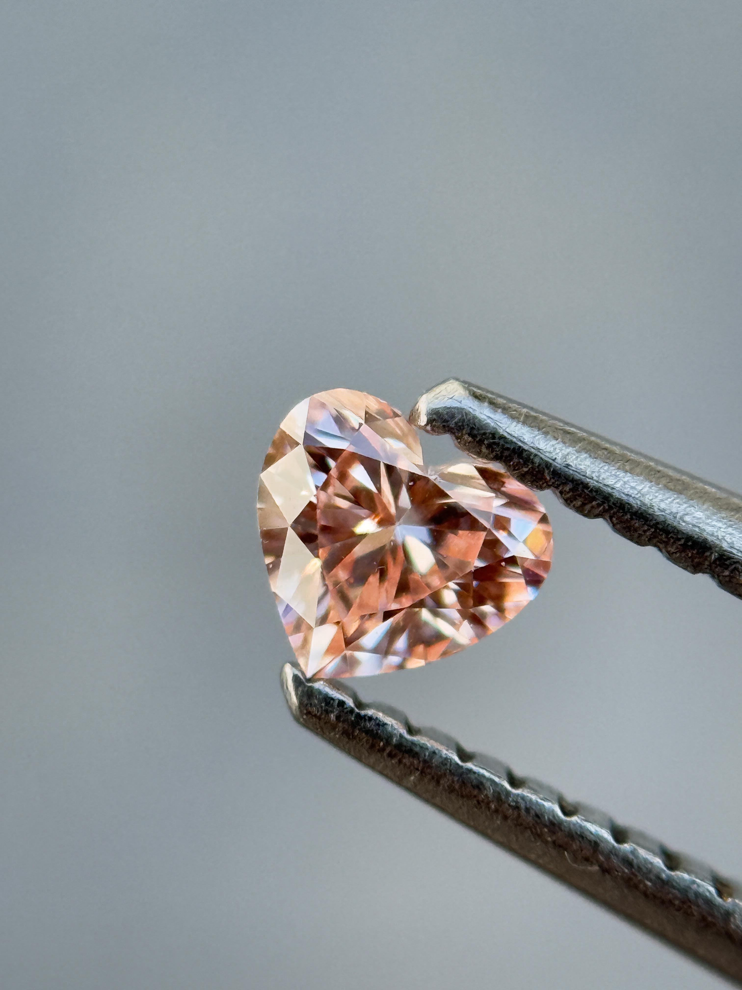 0.23 Ct Heart Rose Cut Grey Natural Salt and Pepper Diamond
