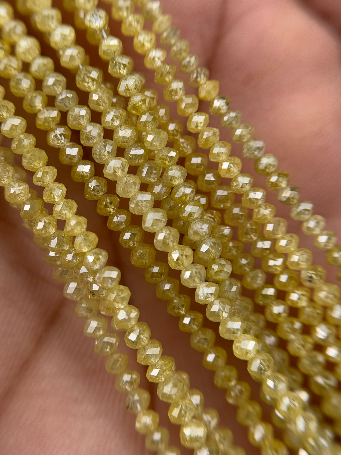 2 to 2.5 MM Round Beads Rose Cut Light Yellow Natural Polished Diamond