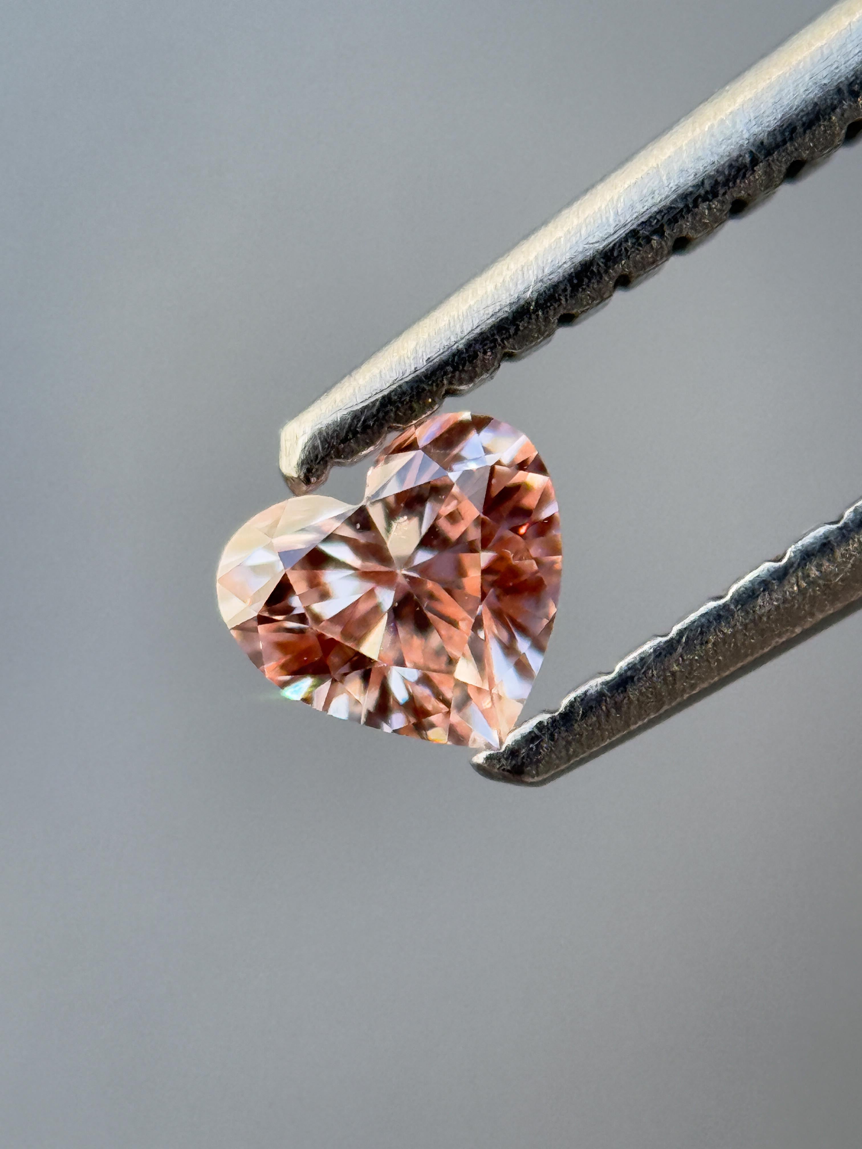 0.23 Ct Heart Rose Cut Grey Natural Salt and Pepper Diamond