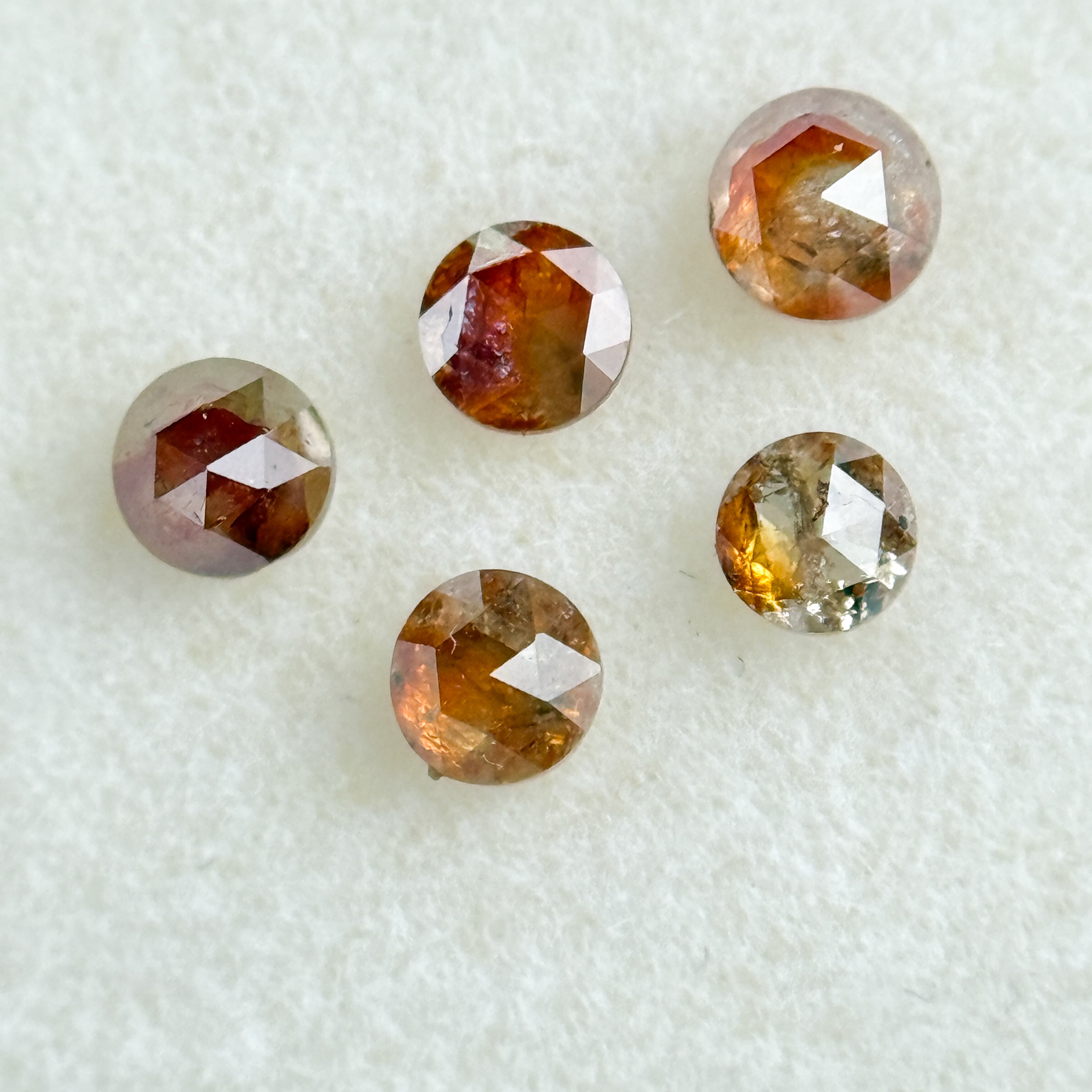 0.15 Ct Round Rose Cut Reddish Natural Fancy Diamond