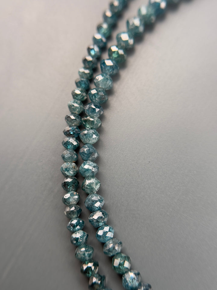 2 to 2.5 MM Round Beads Rose Cut Light Blue Natural Polished Diamond