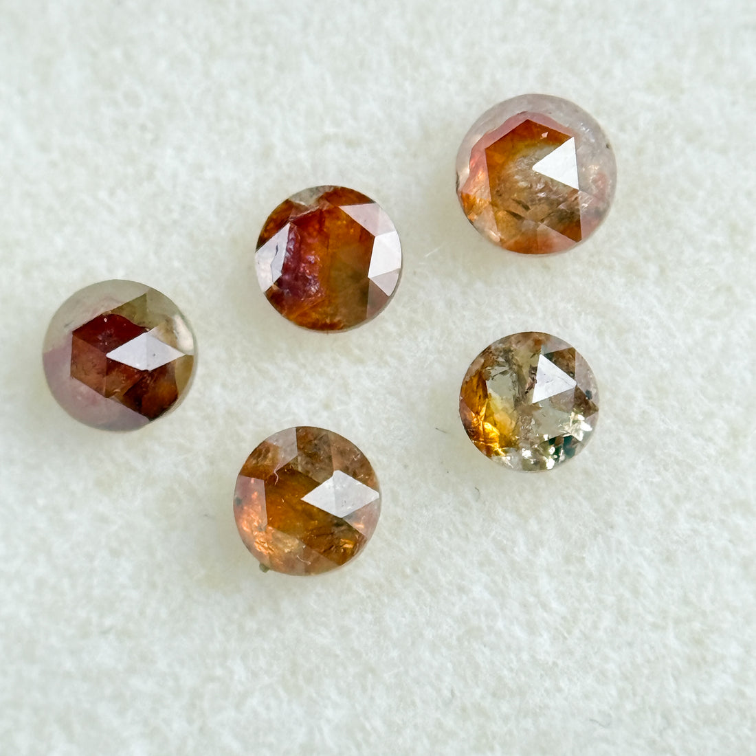 0.15 Ct Round Rose Cut Reddish Natural Fancy Diamond