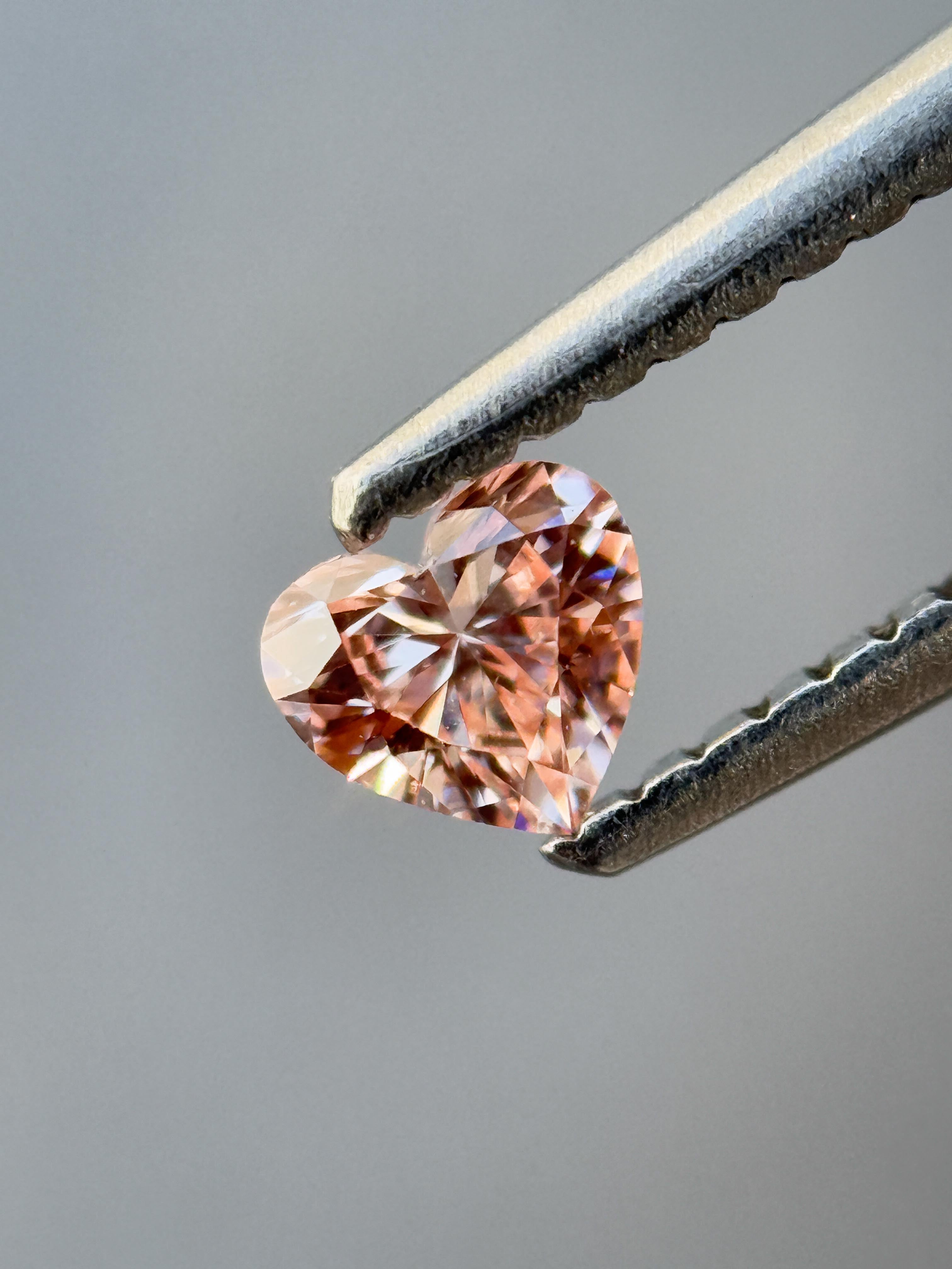 0.23 Ct Heart Rose Cut Grey Natural Salt and Pepper Diamond