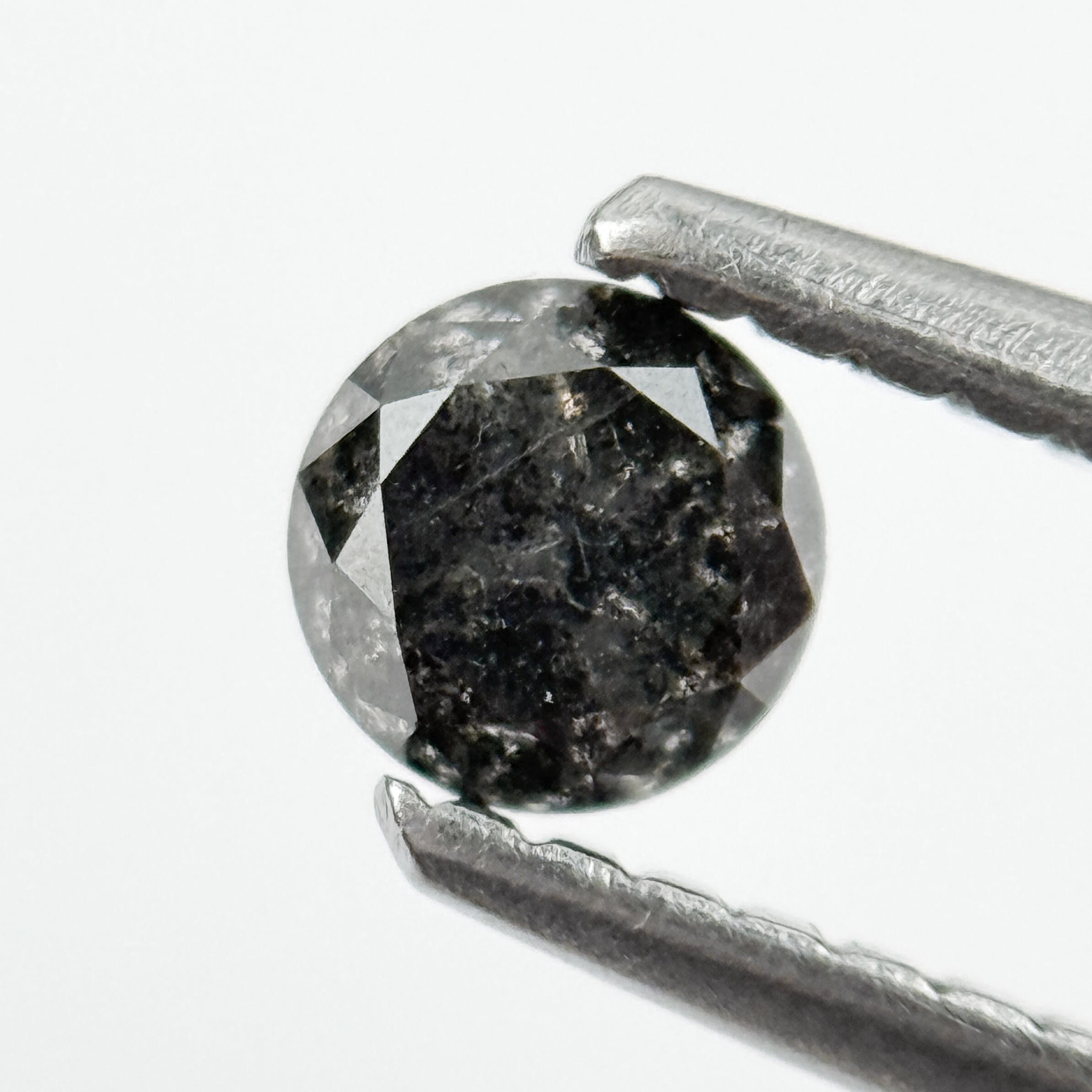 4 MM Round Brilliant Cut Grey Natural Galaxy Diamond