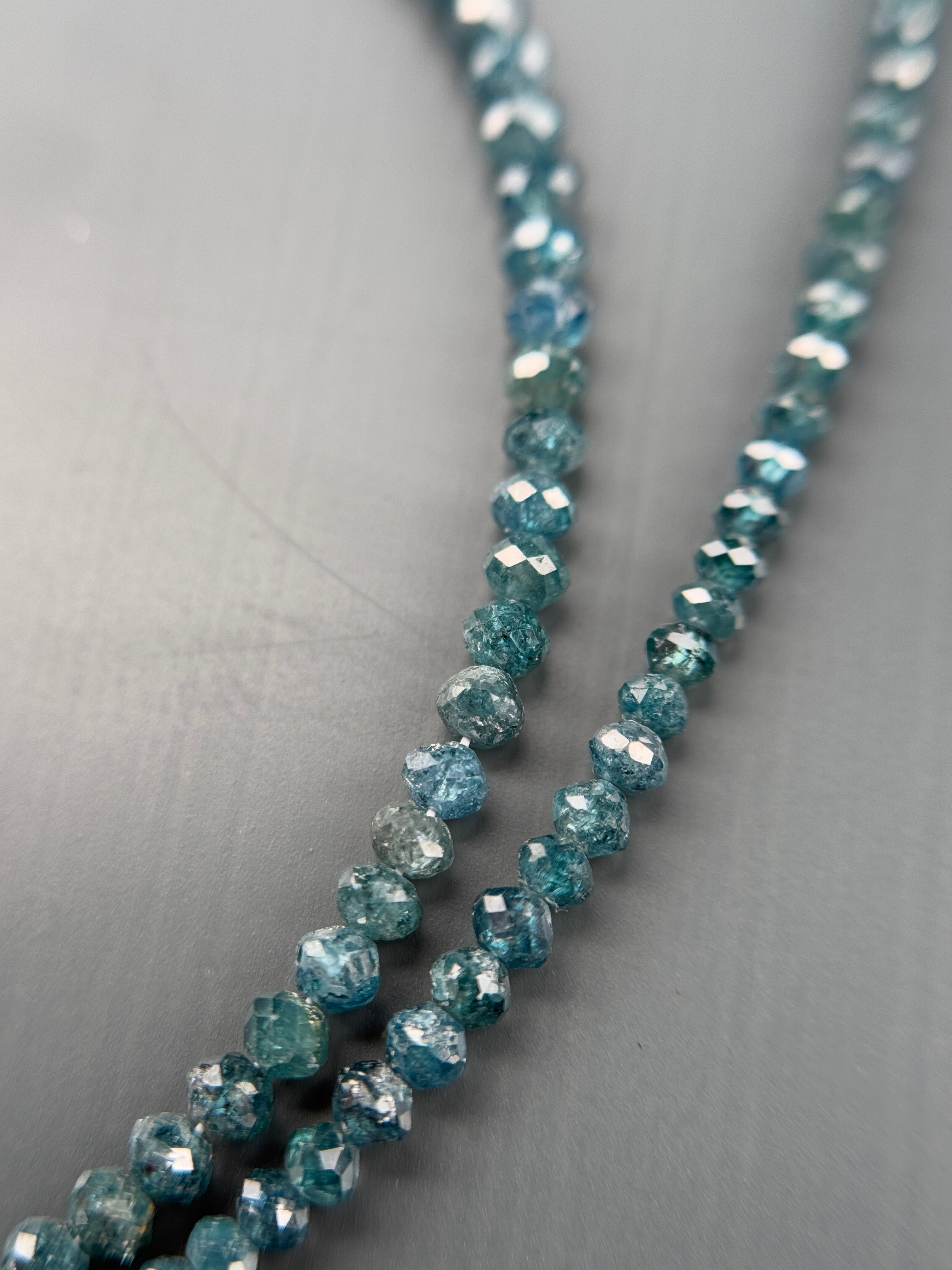 2 to 2.5 MM Round Beads Rose Cut Light Blue Natural Polished Diamond