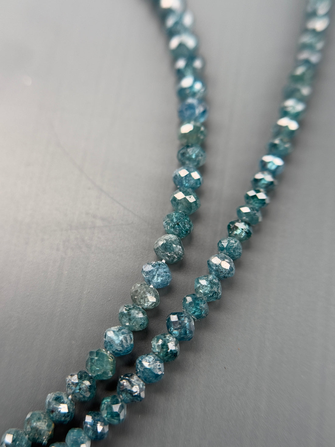 2 to 2.5 MM Round Beads Rose Cut Light Blue Natural Polished Diamond