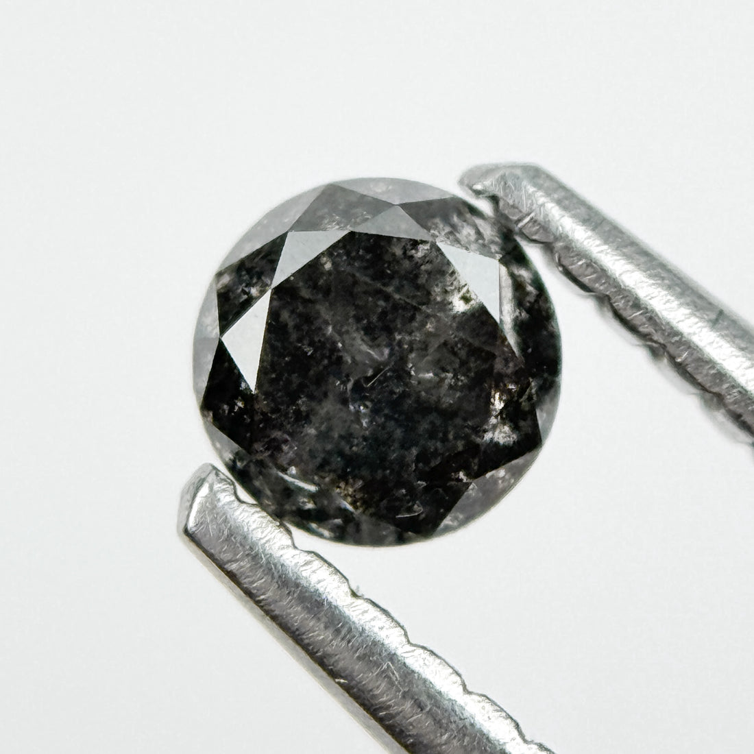 4 MM Round Brilliant Cut Grey Natural Galaxy Diamond