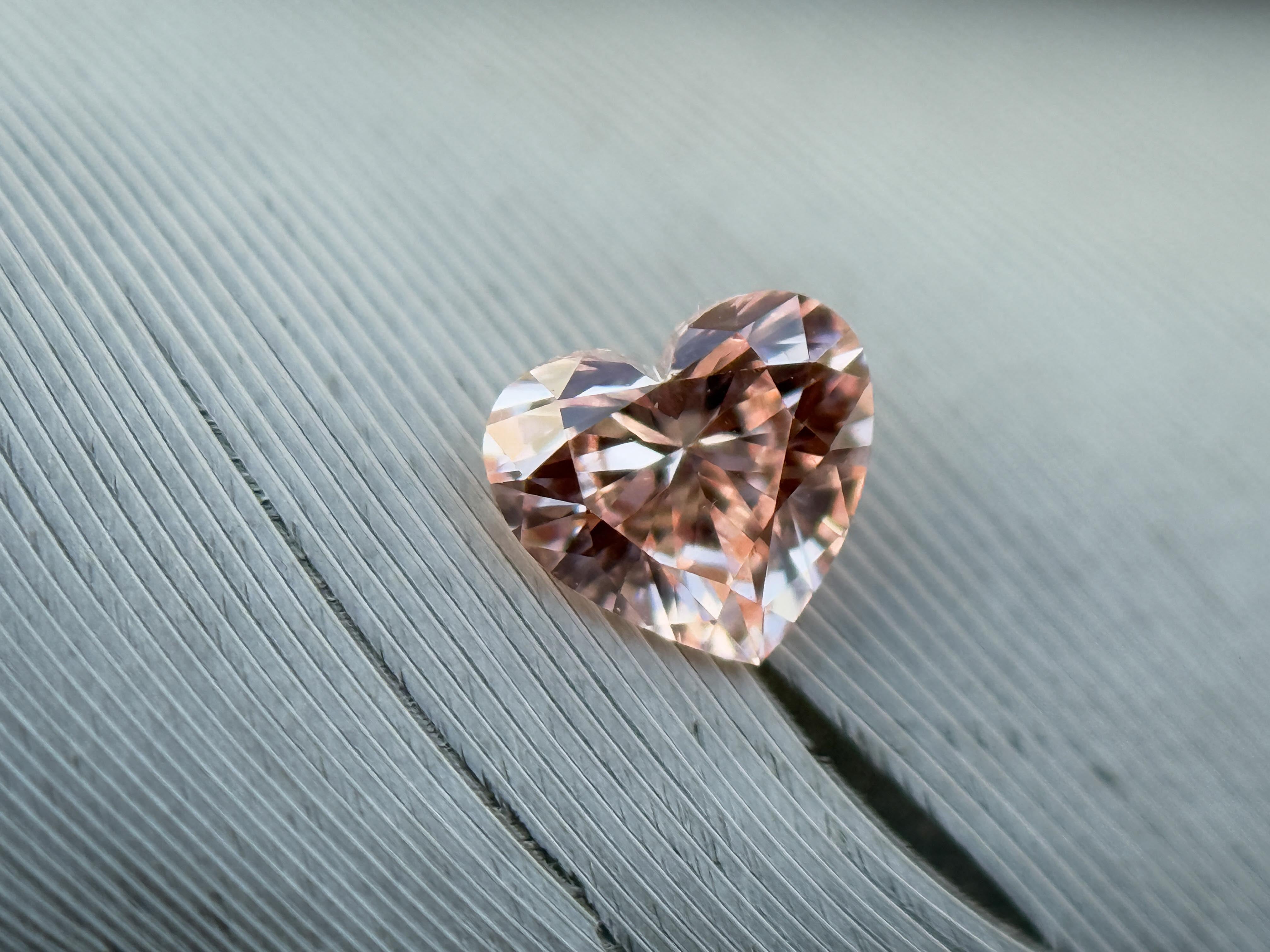 0.23 Ct Heart Rose Cut Grey Natural Salt and Pepper Diamond