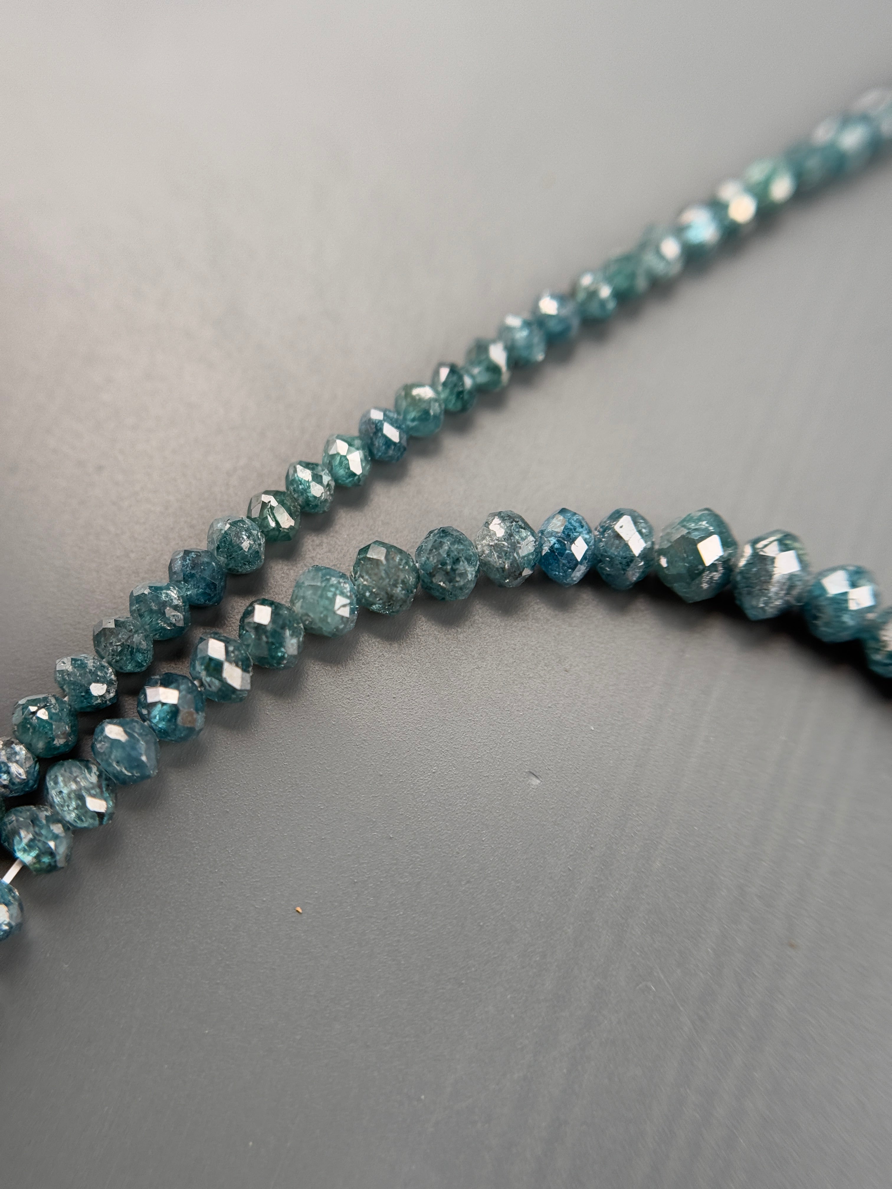 2 to 2.5 MM Round Beads Rose Cut Light Blue Natural Polished Diamond