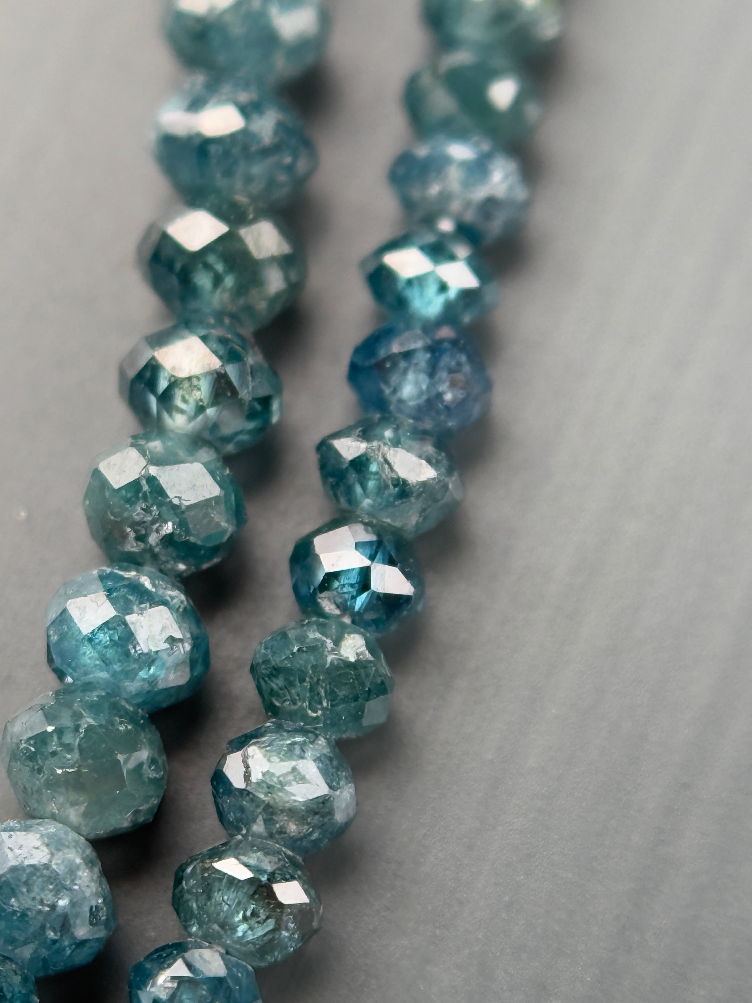 2 to 2.5 MM Round Beads Rose Cut Light Blue Natural Polished Diamond