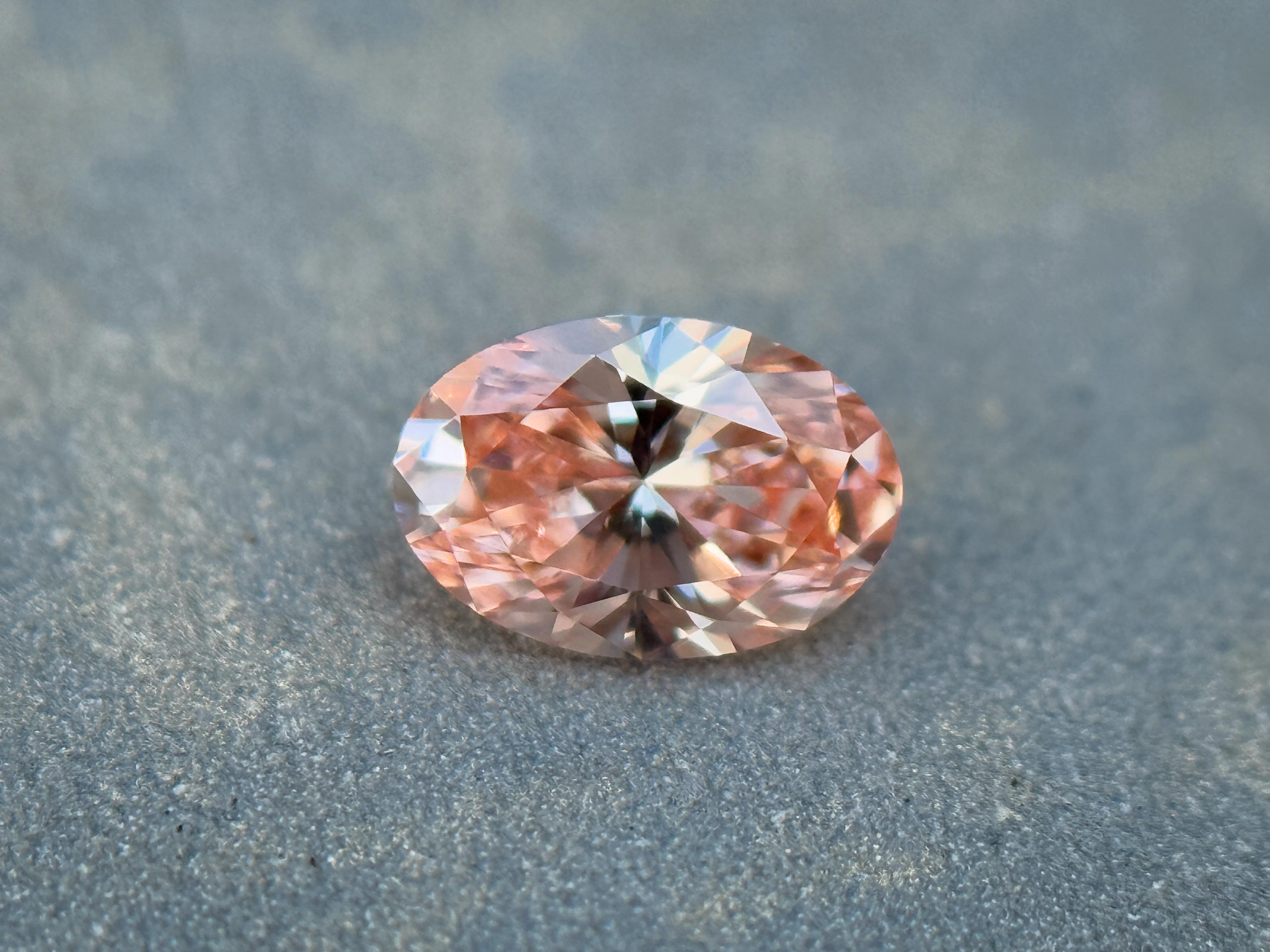 0.35 Ct Oval Brilliant Cut Pink Natural Salt and Pepper Diamond