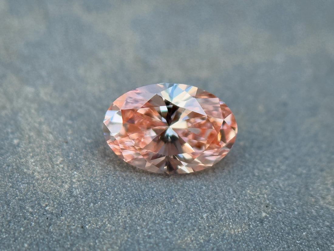 0.35 Ct Oval Brilliant Cut Pink Natural Salt and Pepper Diamond