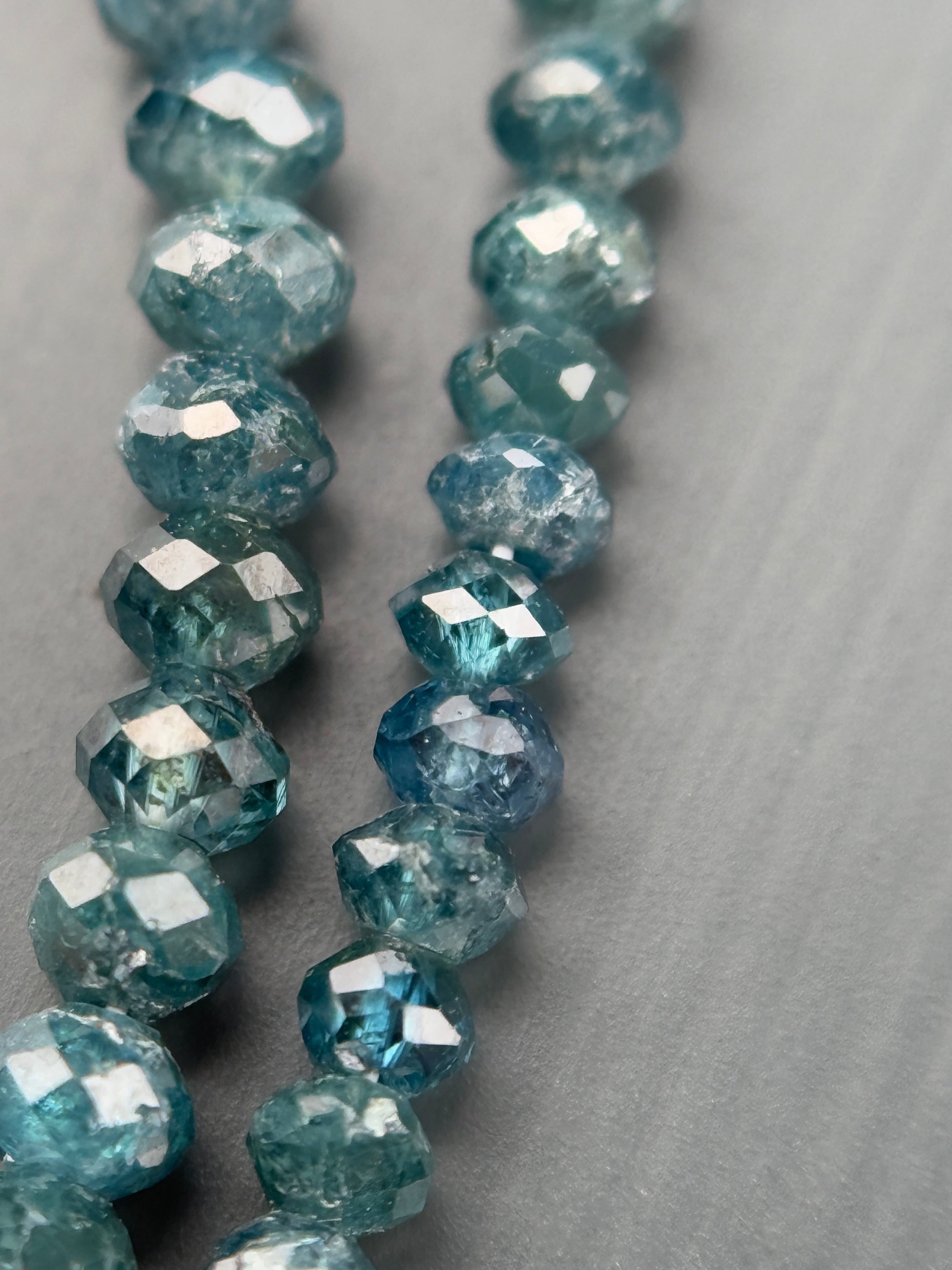 2 to 2.5 MM Round Beads Rose Cut Light Blue Natural Polished Diamond