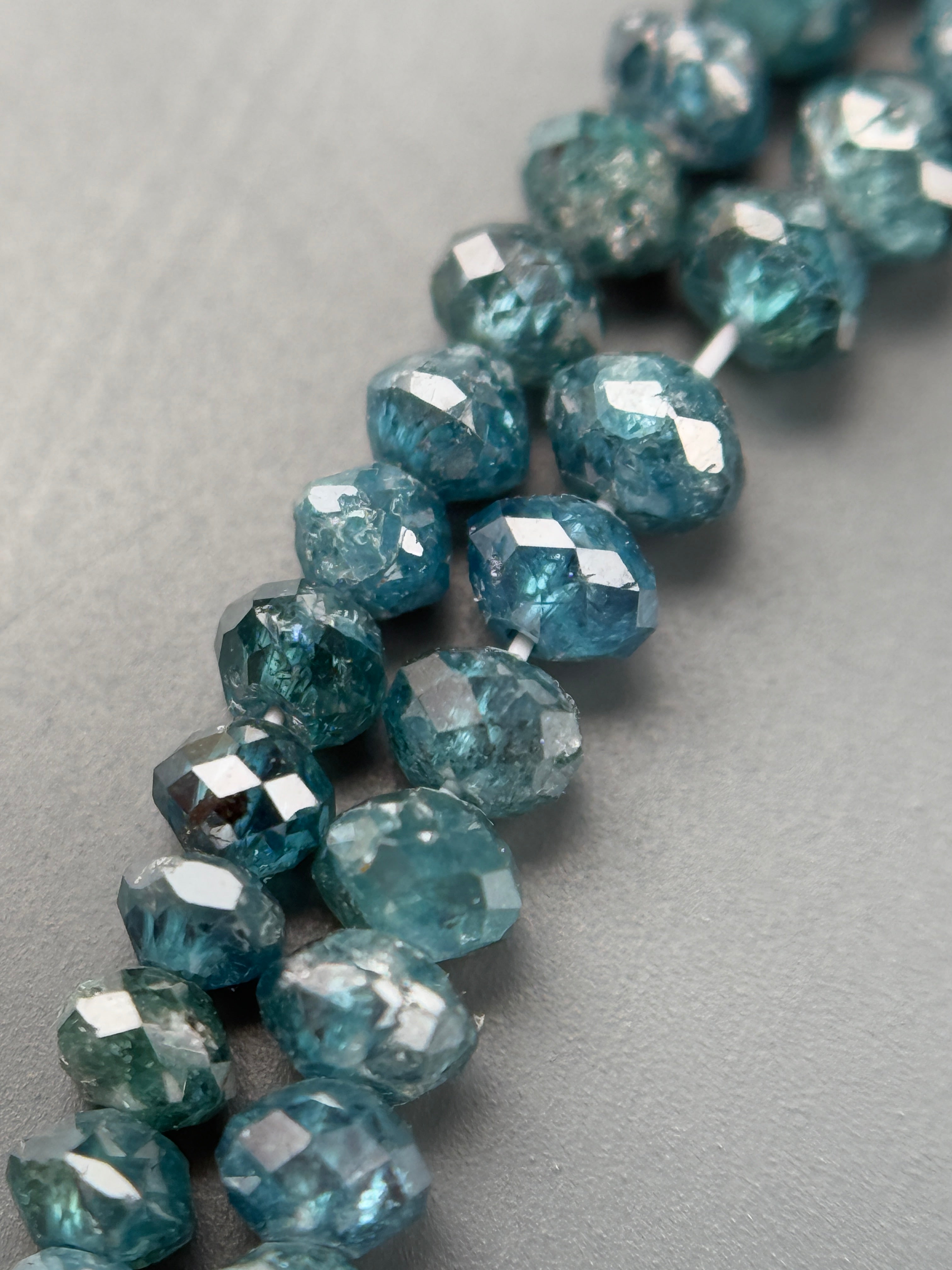 2 to 2.5 MM Round Beads Rose Cut Light Blue Natural Polished Diamond