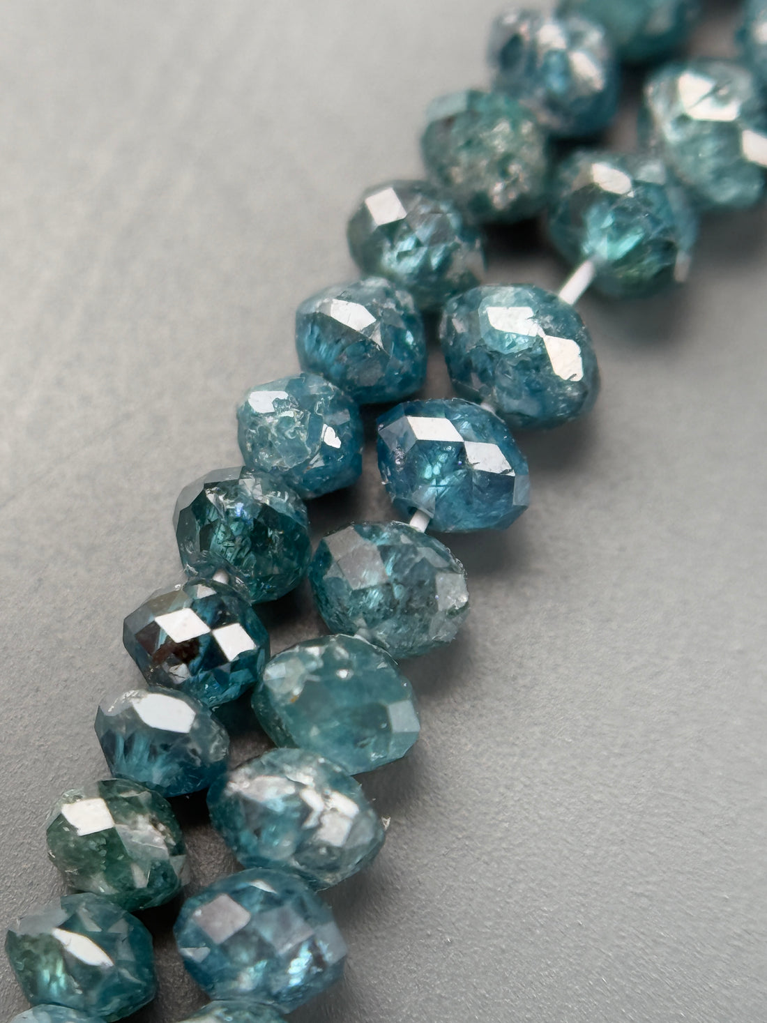 2 to 2.5 MM Round Beads Rose Cut Light Blue Natural Polished Diamond