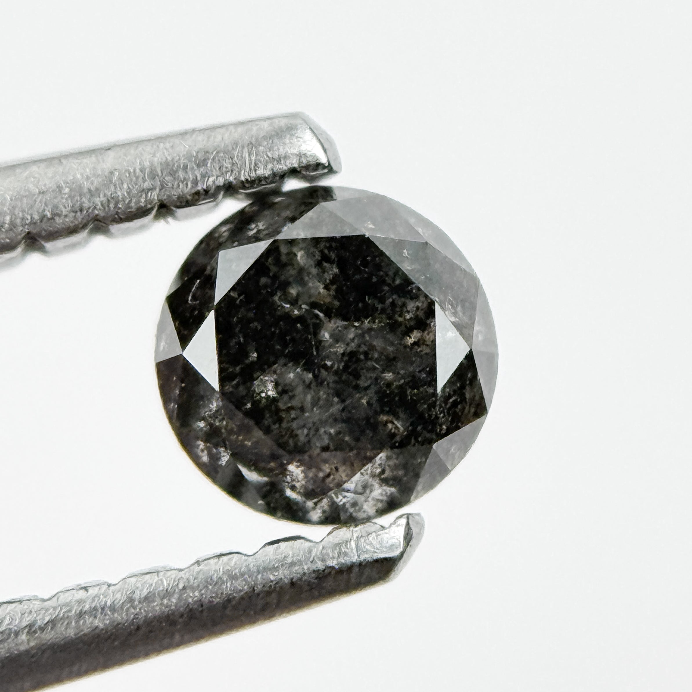 4 MM Round Brilliant Cut Grey Natural Galaxy Diamond