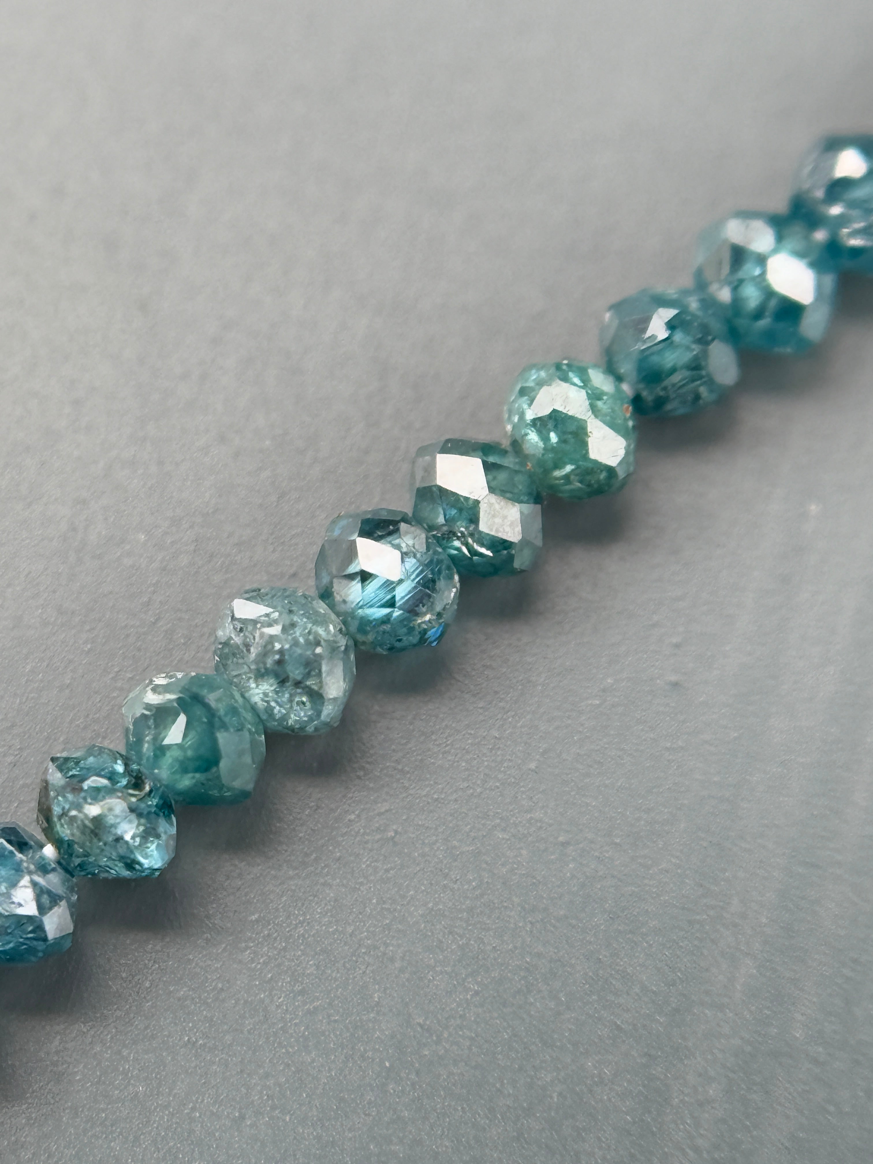 2 to 2.5 MM Round Beads Rose Cut Light Blue Natural Polished Diamond