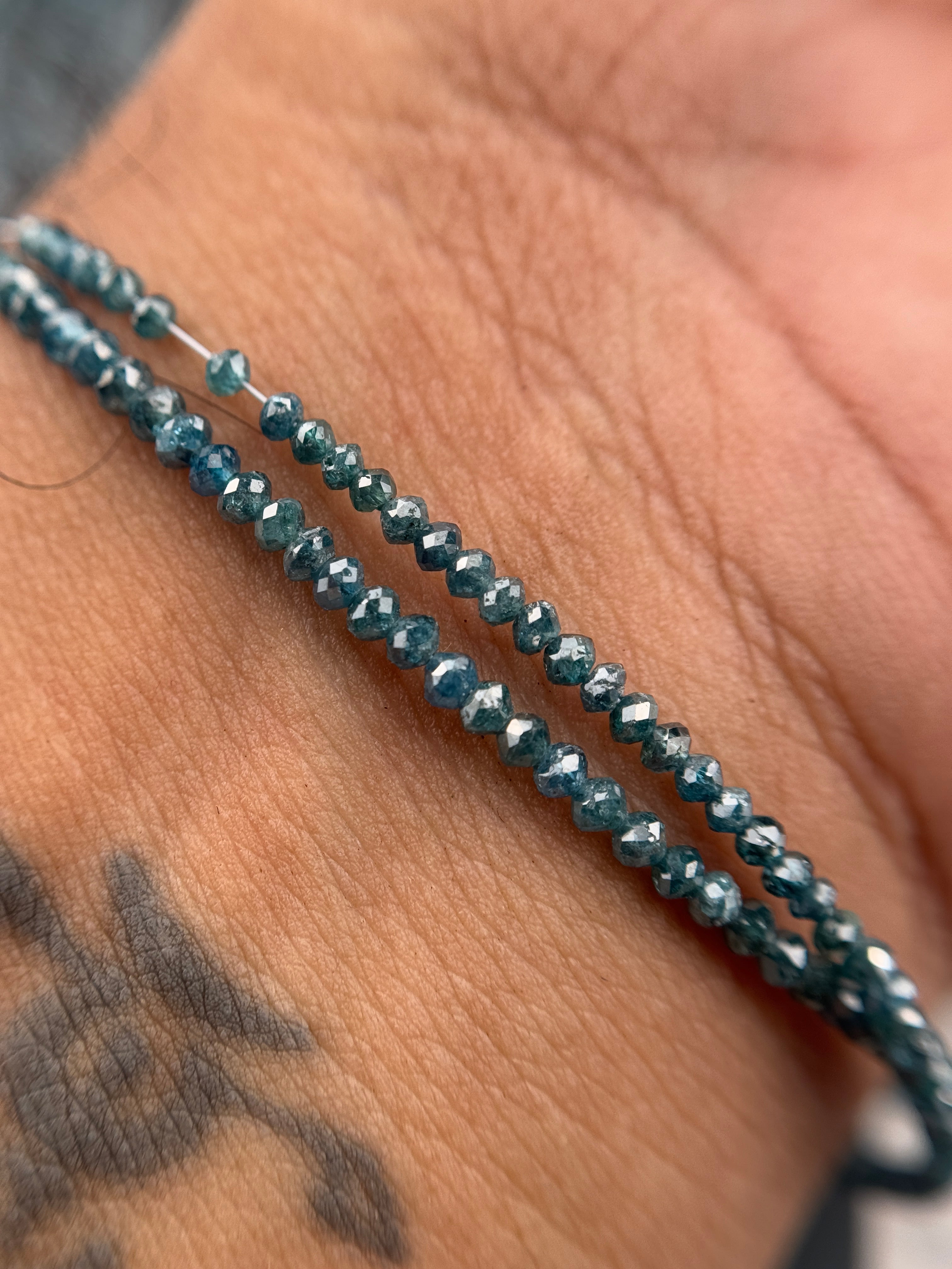 2 to 2.5 MM Round Beads Rose Cut Light Blue Natural Polished Diamond