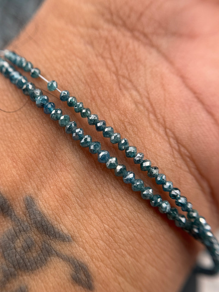 2 to 2.5 MM Round Beads Rose Cut Light Blue Natural Polished Diamond