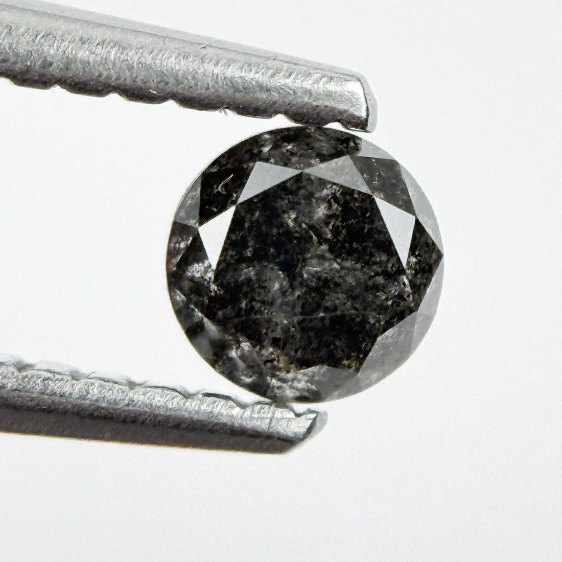 4 MM Round Brilliant Cut Grey Natural Galaxy Diamond