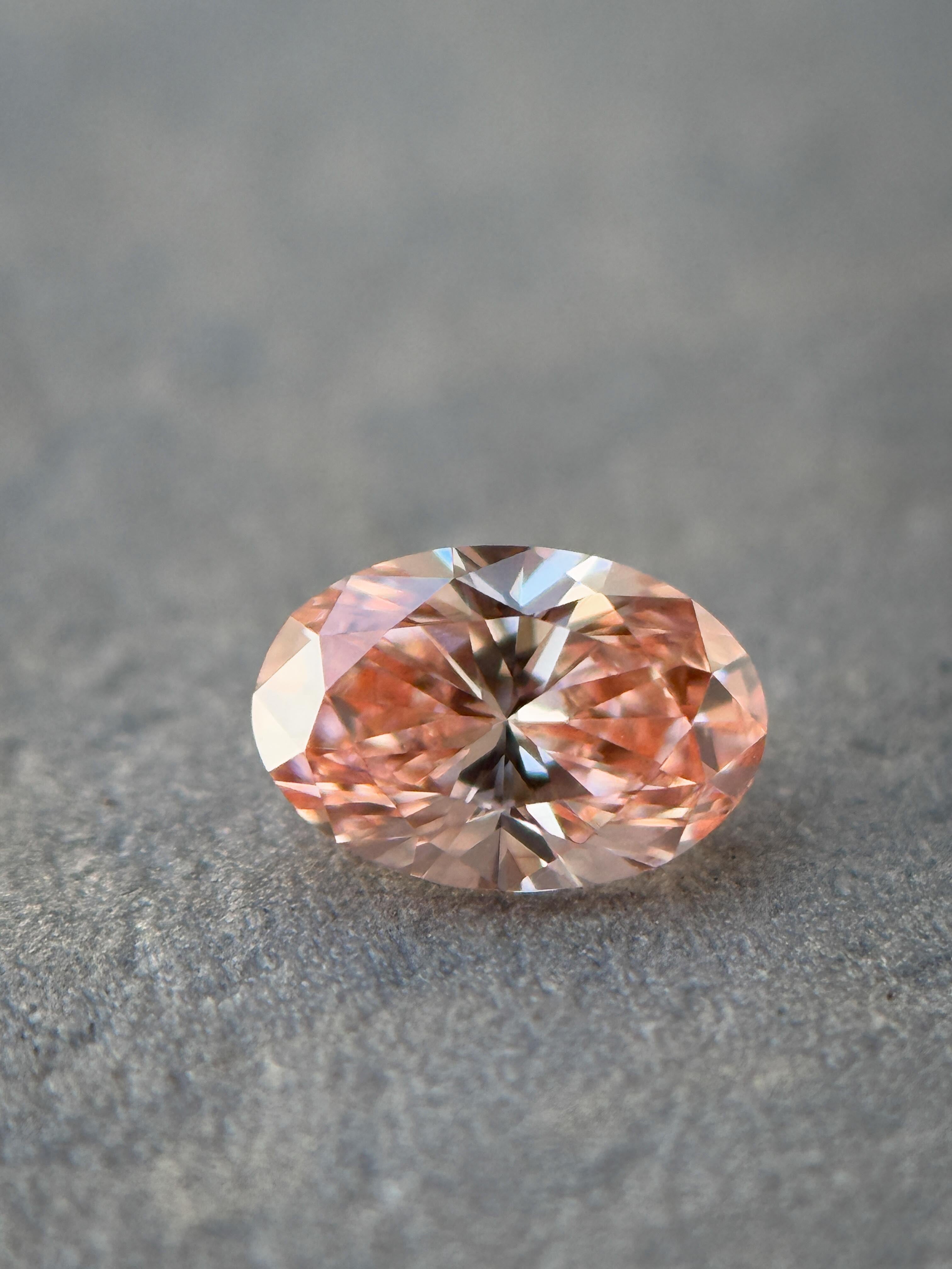 0.35 Ct Oval Brilliant Cut Pink Natural Salt and Pepper Diamond