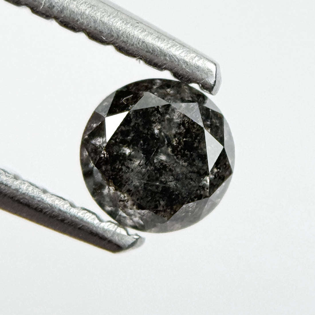 4 MM Round Brilliant Cut Grey Natural Galaxy Diamond