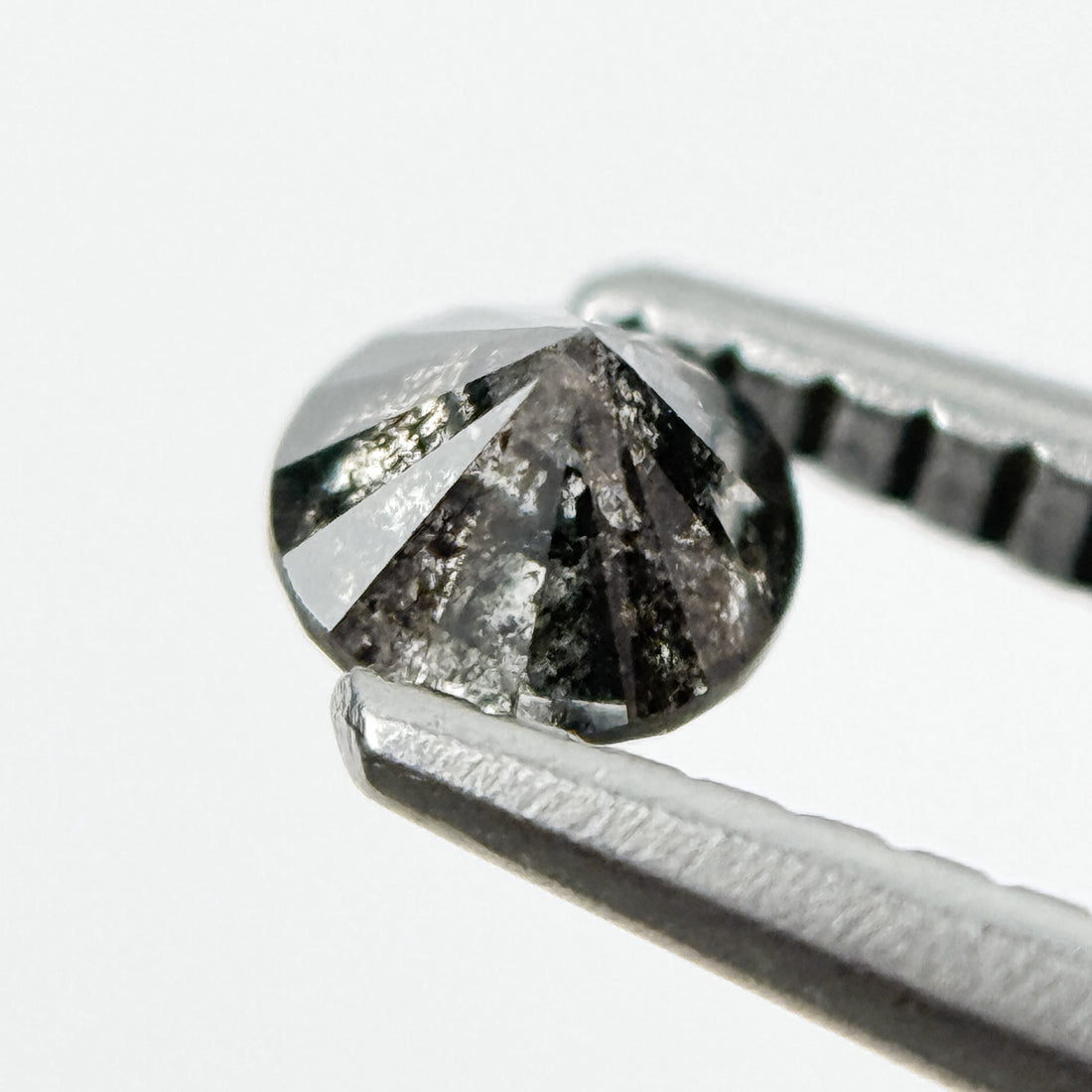 4 MM Round Brilliant Cut Grey Natural Galaxy Diamond