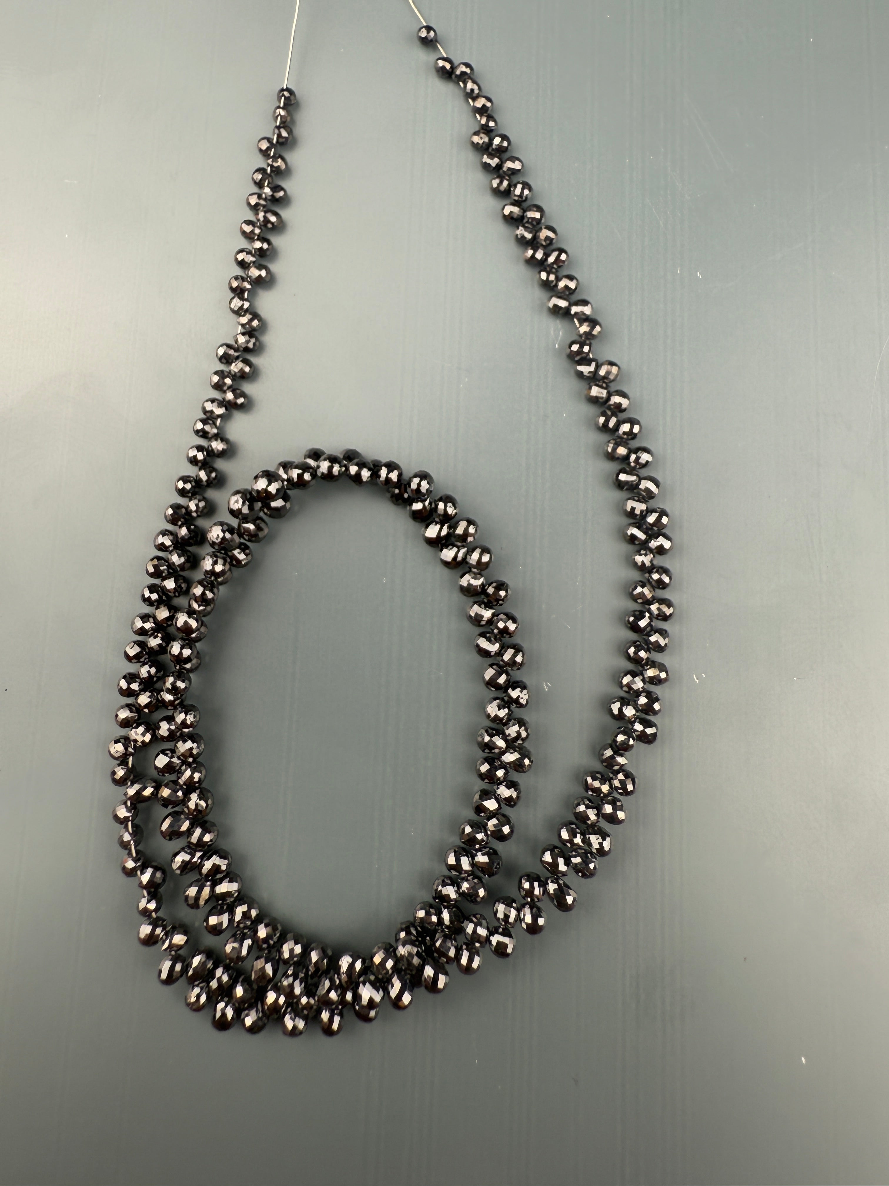 3 to 4 MM Round Beads Rose Cut Black Natural Polished Diamond