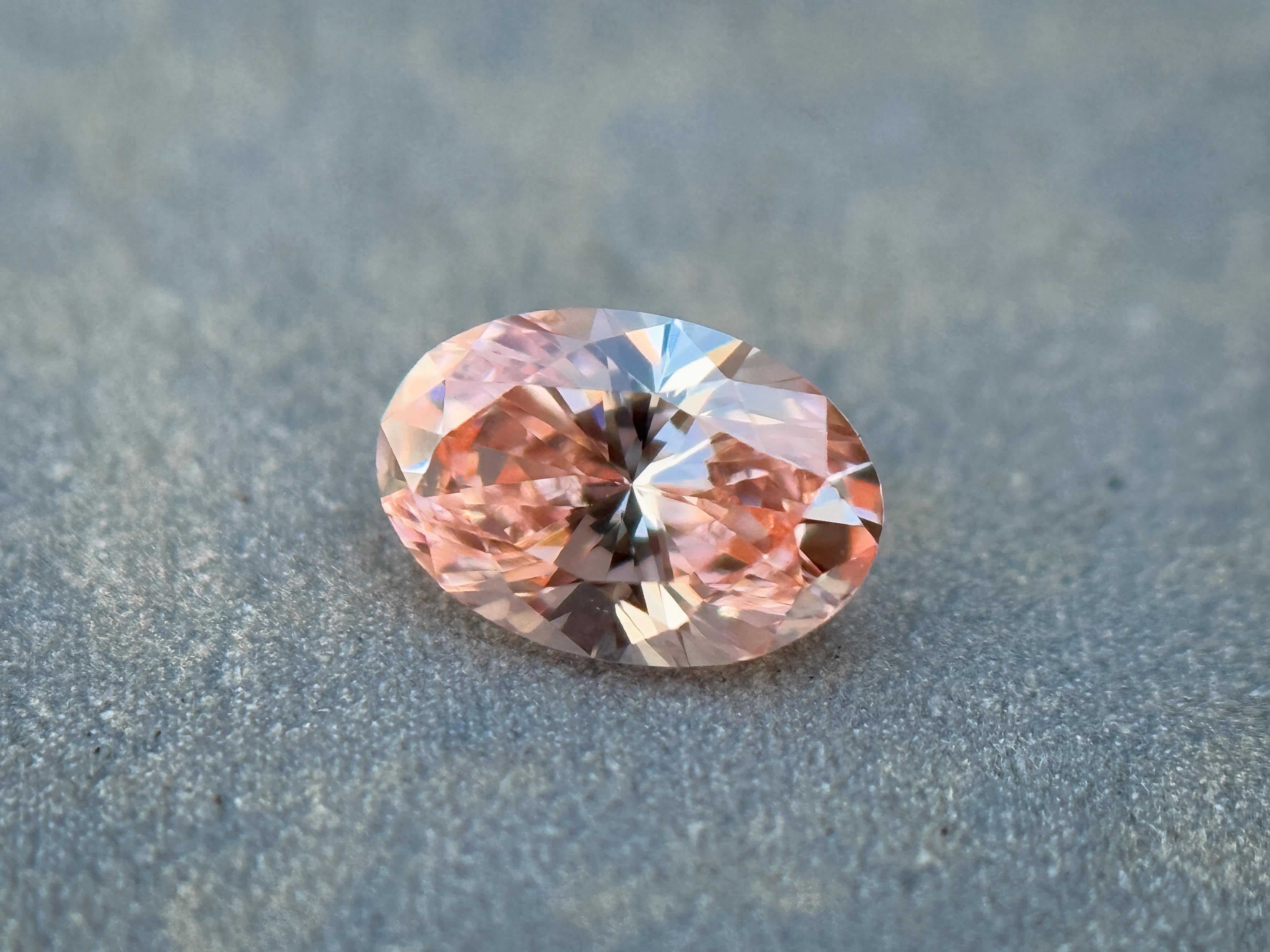0.35 Ct Oval Brilliant Cut Pink Natural Salt and Pepper Diamond