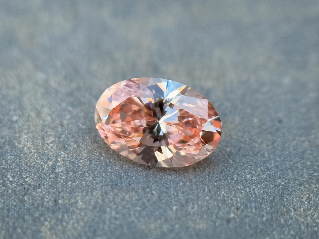 0.35 Ct Oval Brilliant Cut Pink Natural Salt and Pepper Diamond