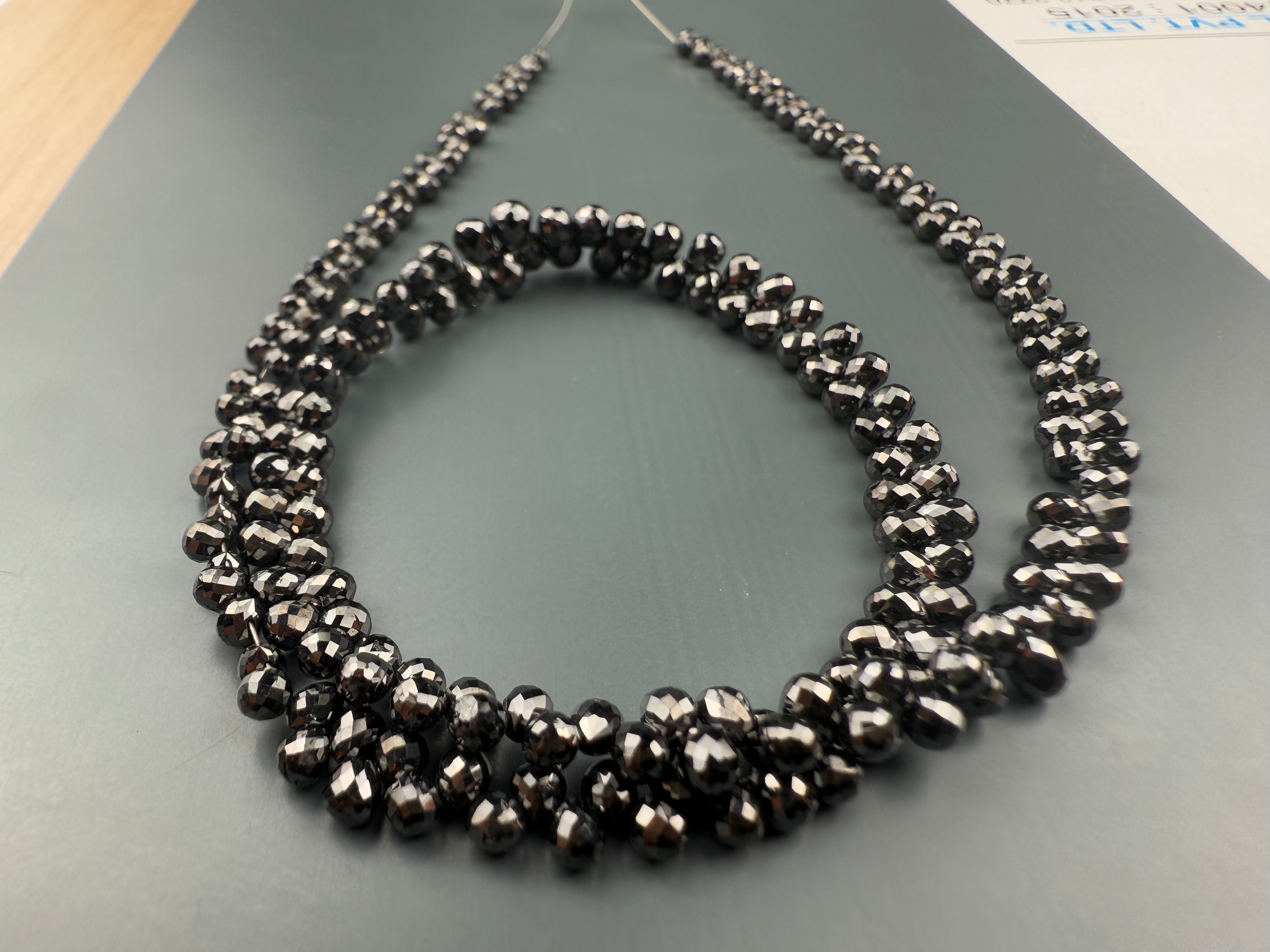 3 to 4 MM Round Beads Rose Cut Black Natural Polished Diamond