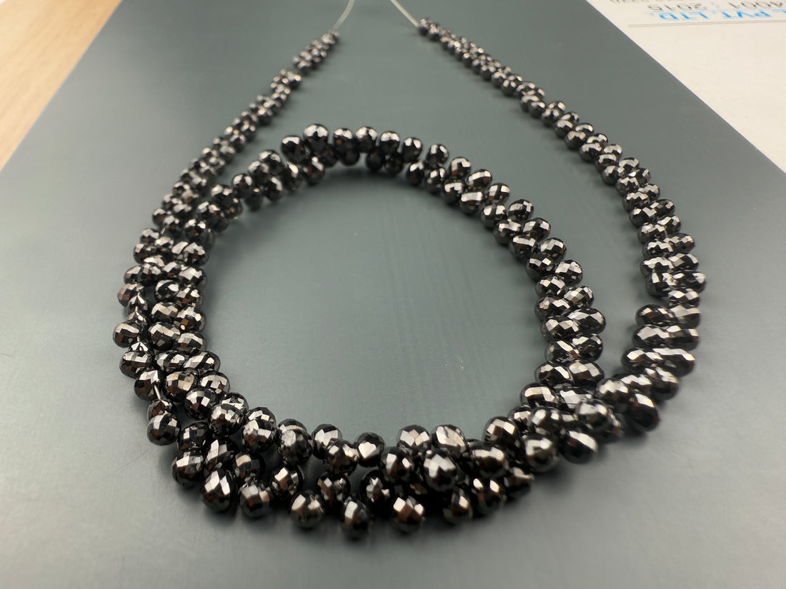 3 to 4 MM Round Beads Rose Cut Black Natural Polished Diamond