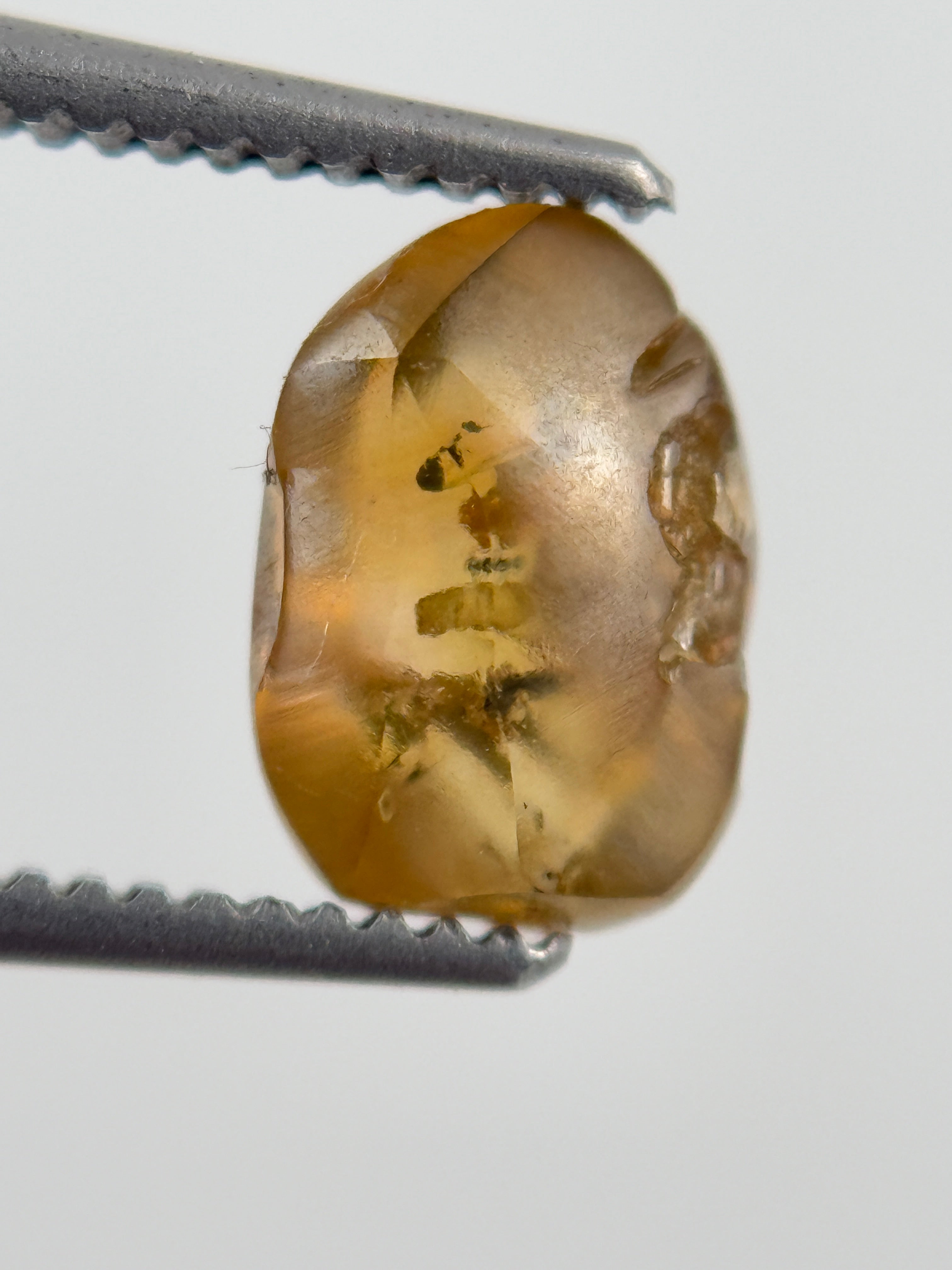 1.53 Ct Rough Rose Cut Yellow Natural Fancy Diamond