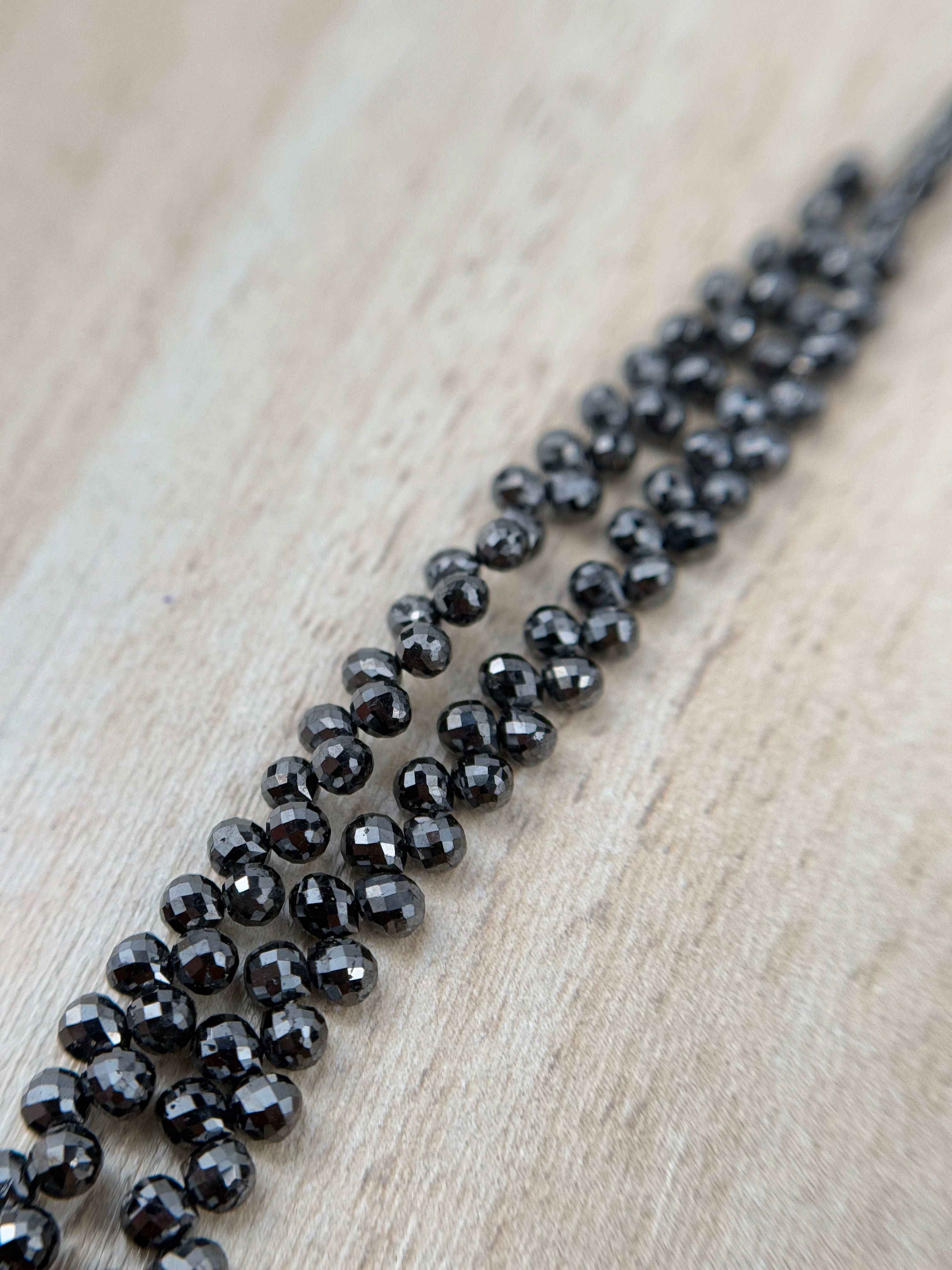 3 to 4 MM Round Beads Rose Cut Black Natural Polished Diamond