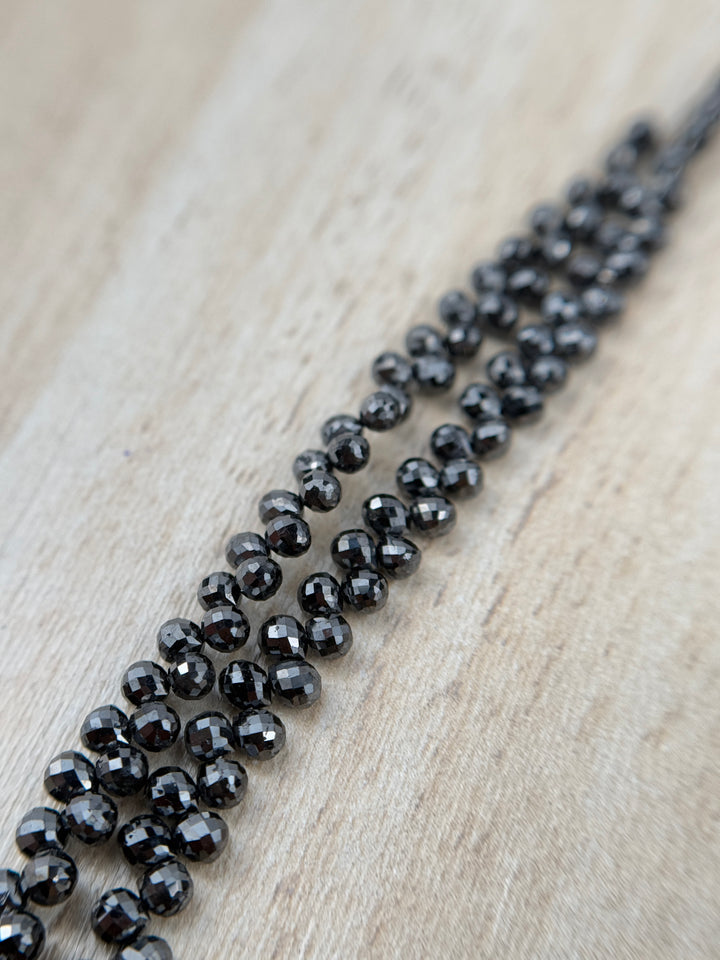 3 to 4 MM Round Beads Rose Cut Black Natural Polished Diamond