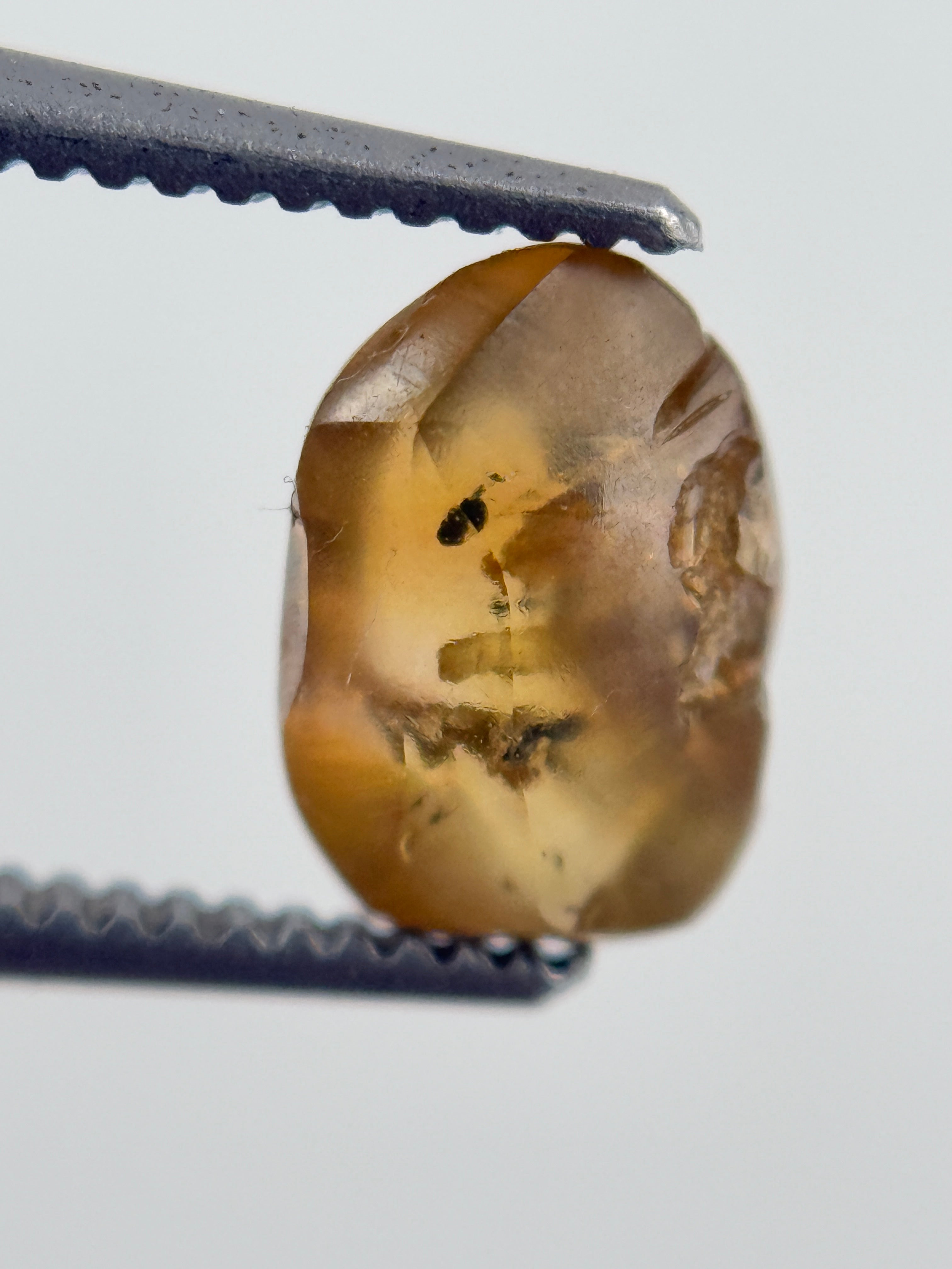 1.53 Ct Rough Rose Cut Yellow Natural Fancy Diamond