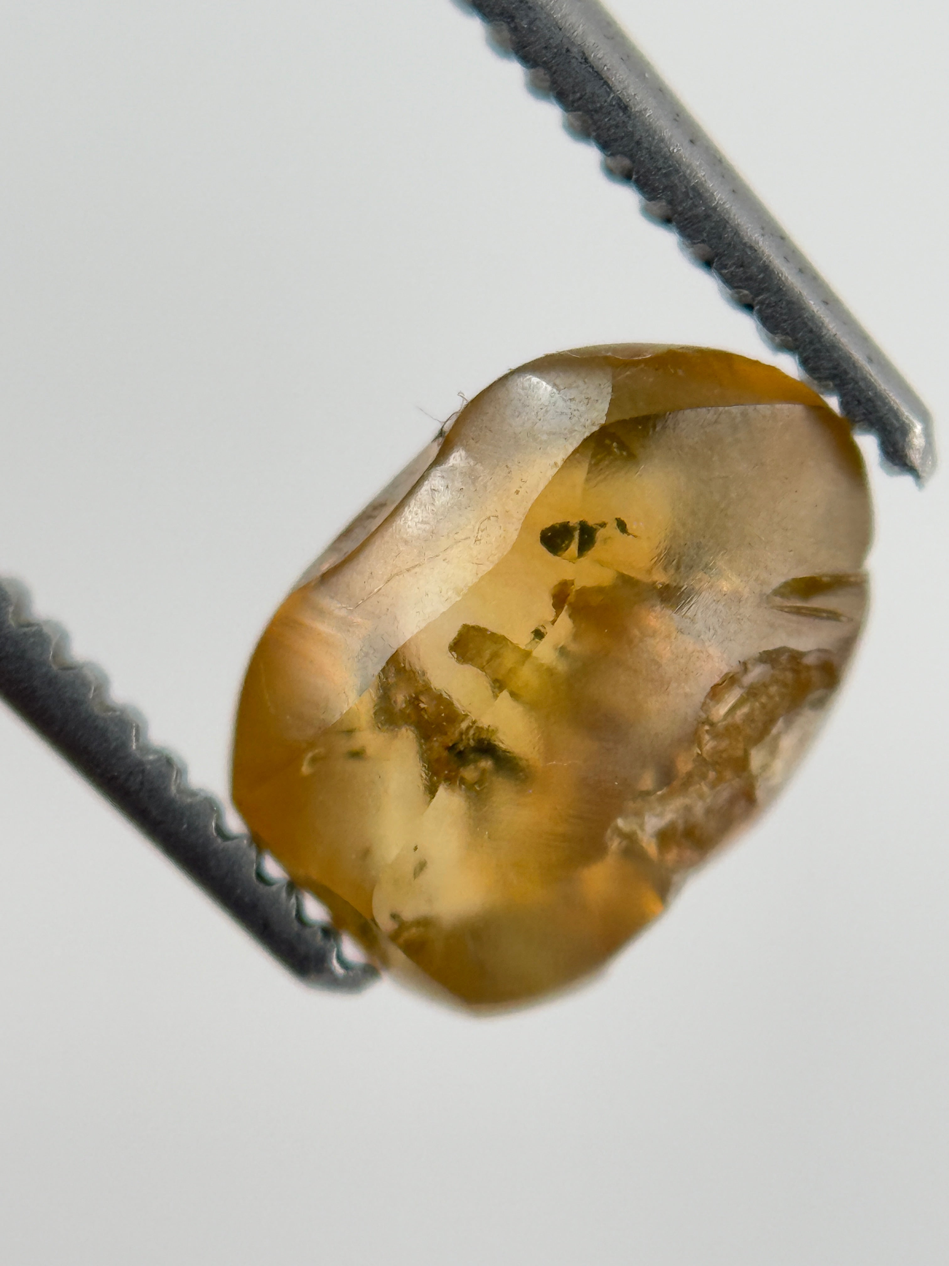 1.53 Ct Rough Rose Cut Yellow Natural Fancy Diamond