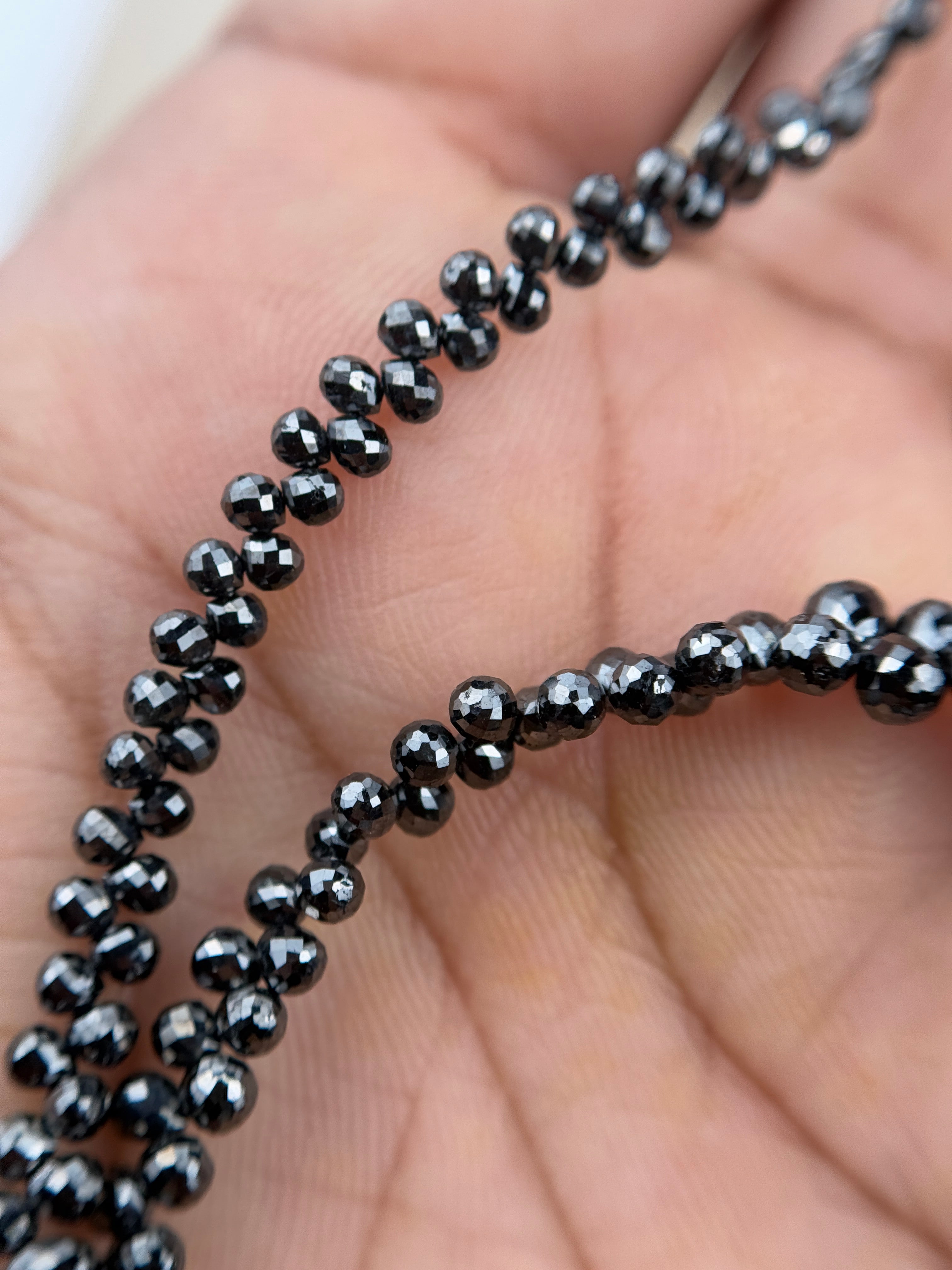 3 to 4 MM Round Beads Rose Cut Black Natural Polished Diamond