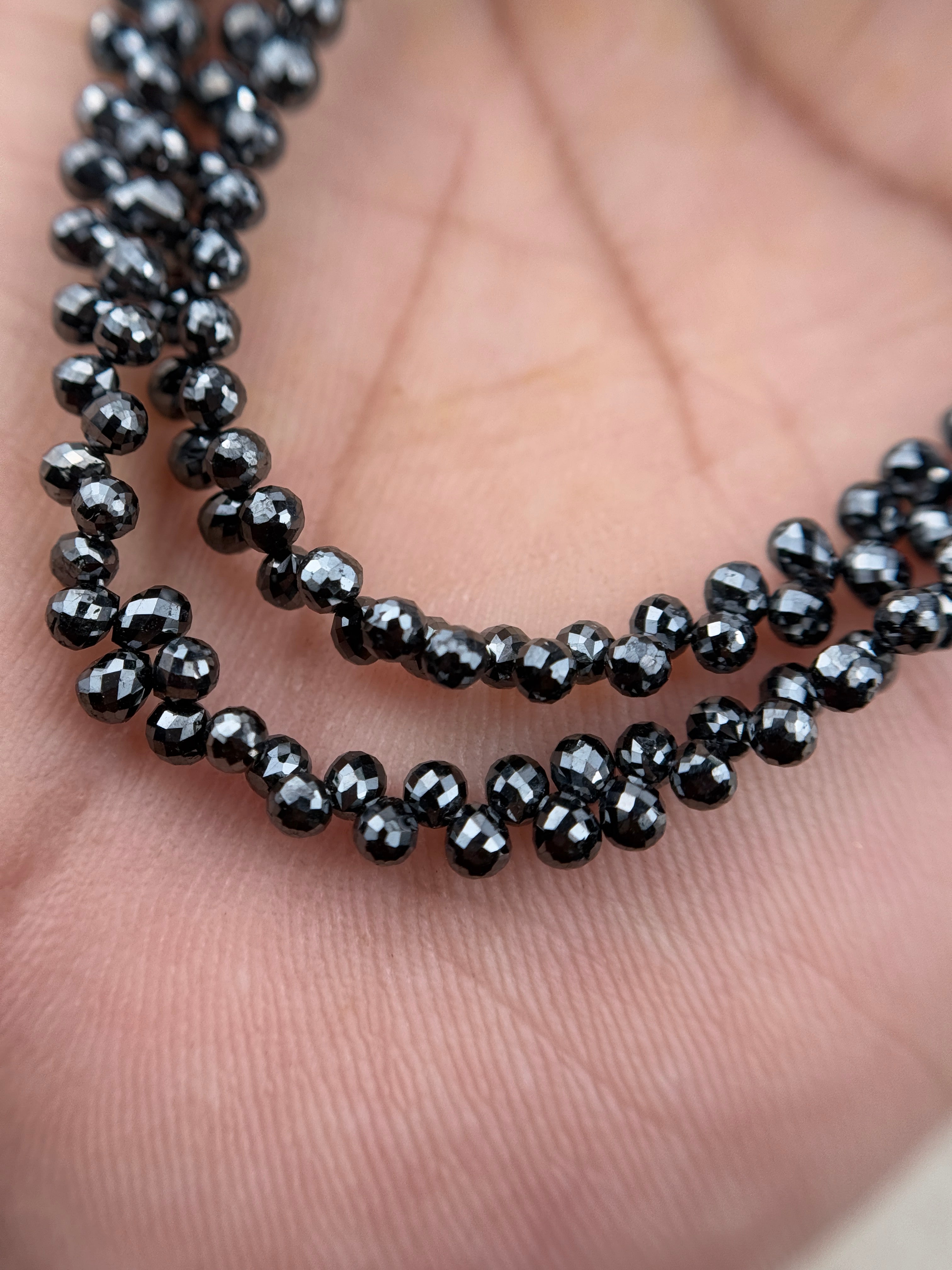 3 to 4 MM Round Beads Rose Cut Black Natural Polished Diamond