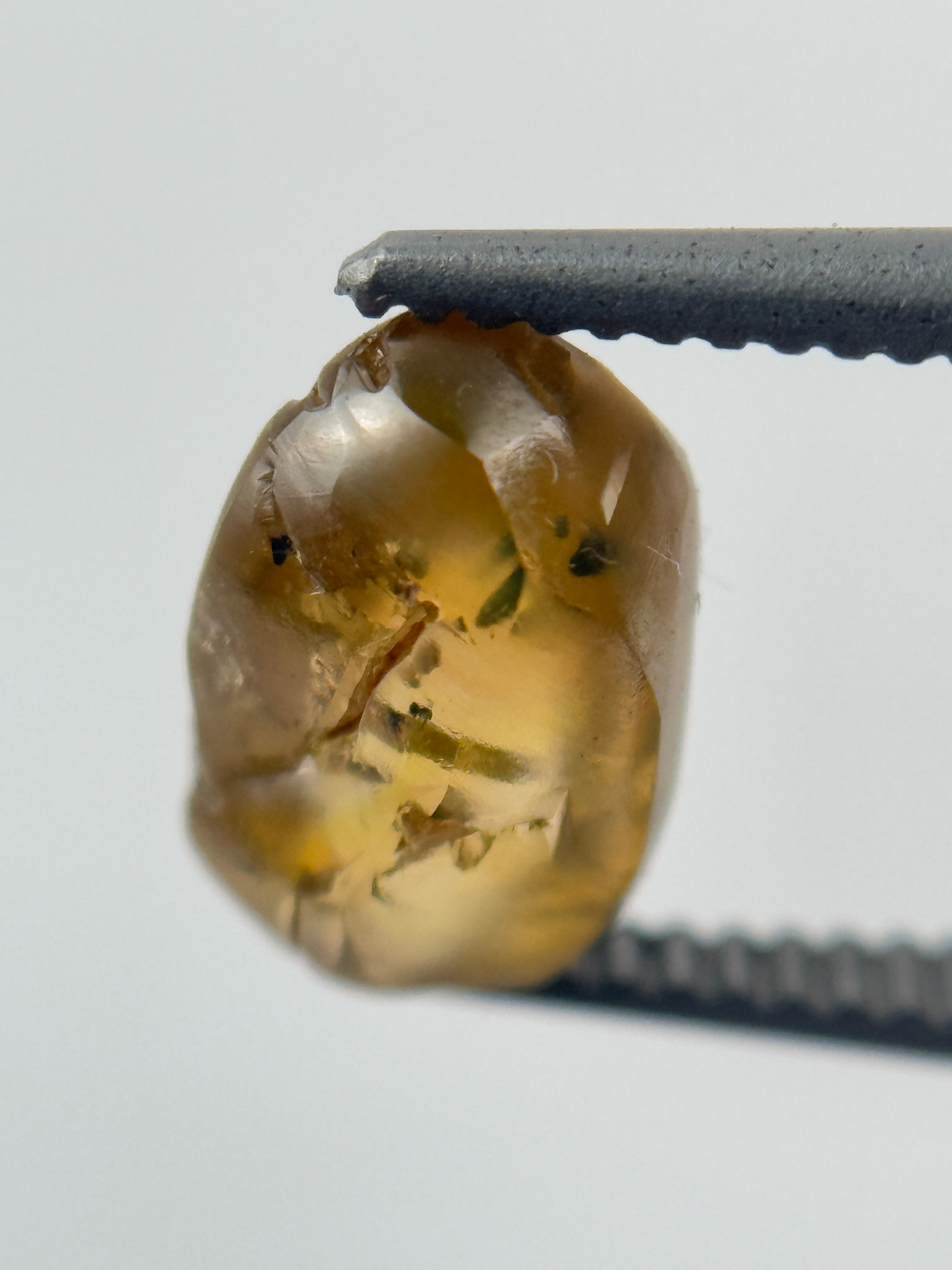 1.53 Ct Rough Rose Cut Yellow Natural Fancy Diamond